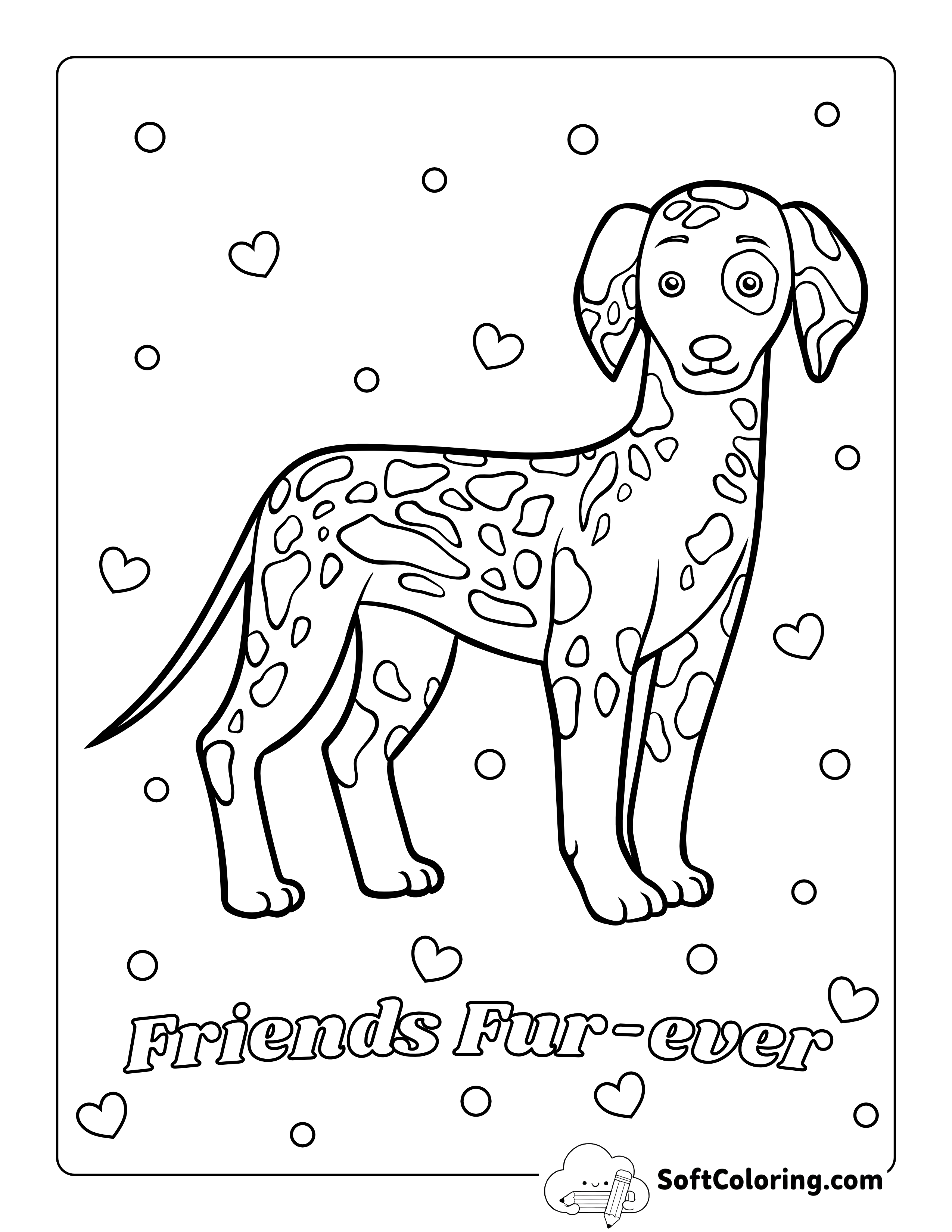 Dalmatian Outline to Color