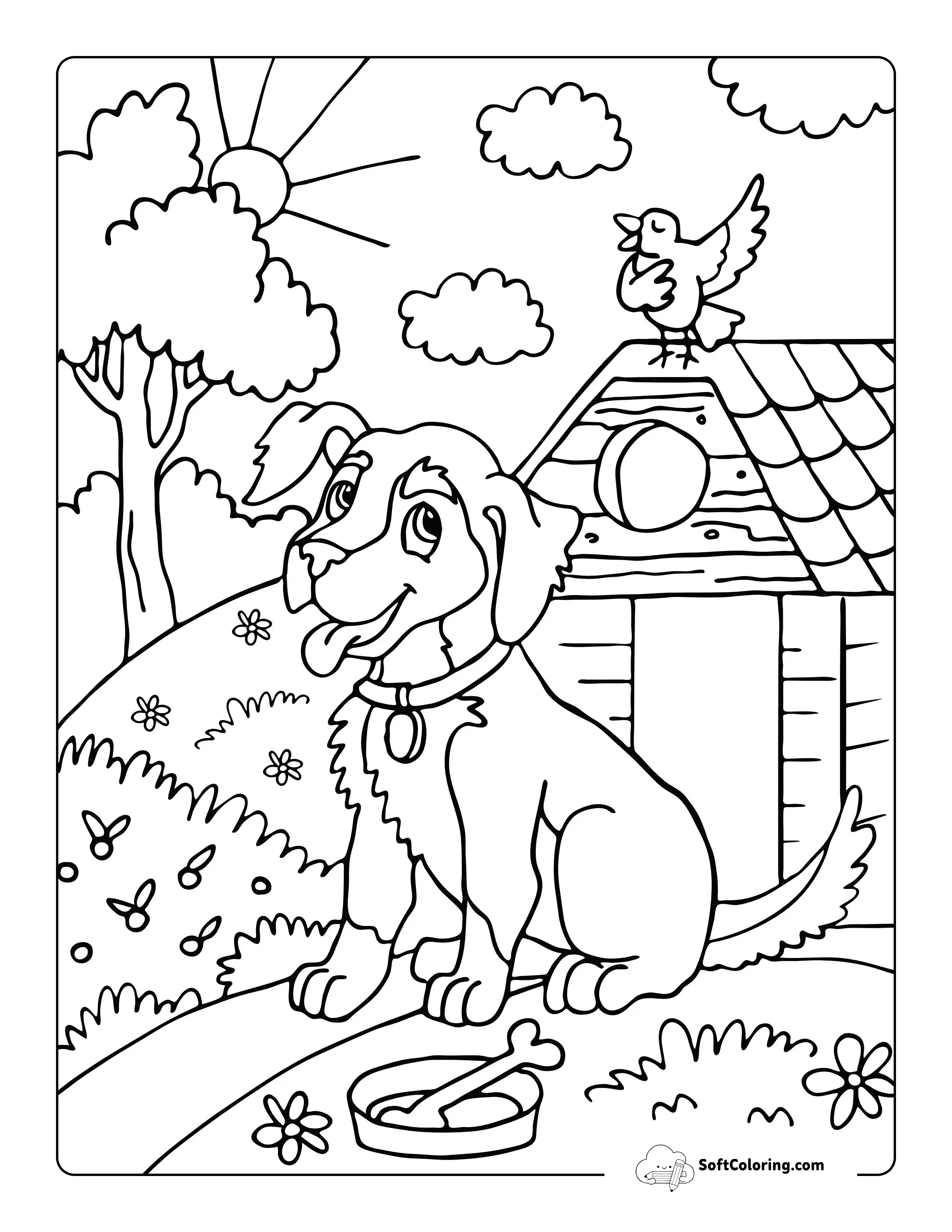 Farm Dog Coloring Sheet