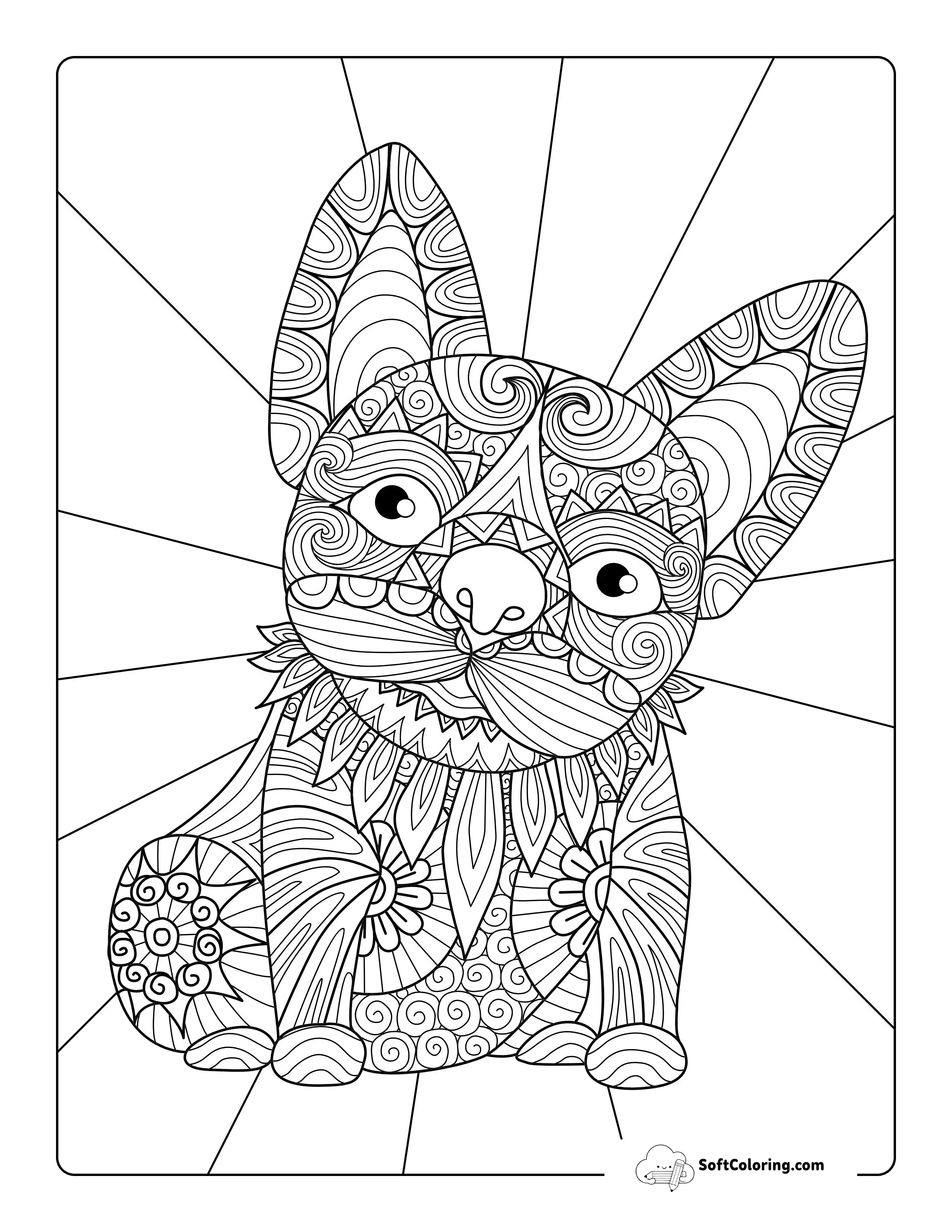 French Bulldog Zentangle For Adults To Color