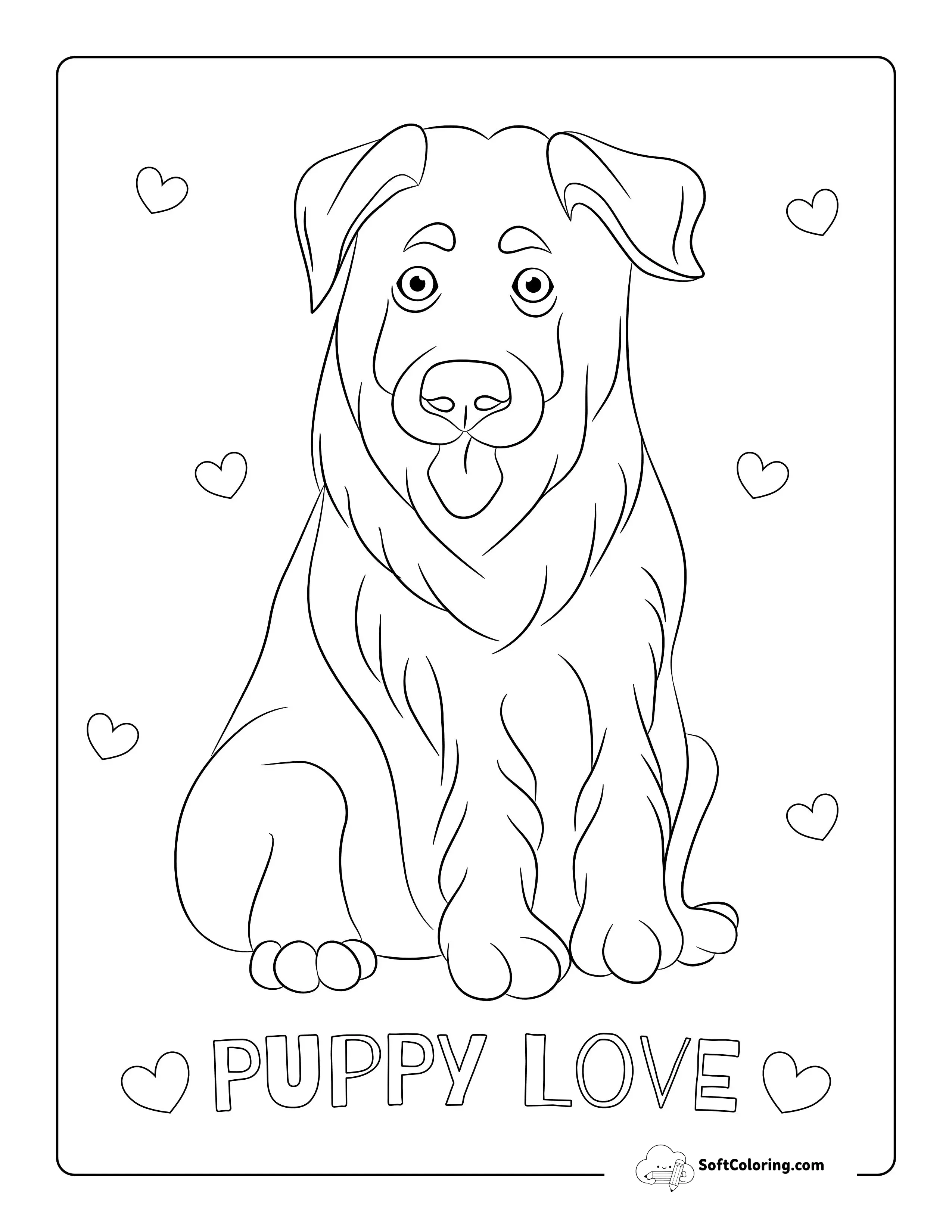 German Shepherd Puppy Outline