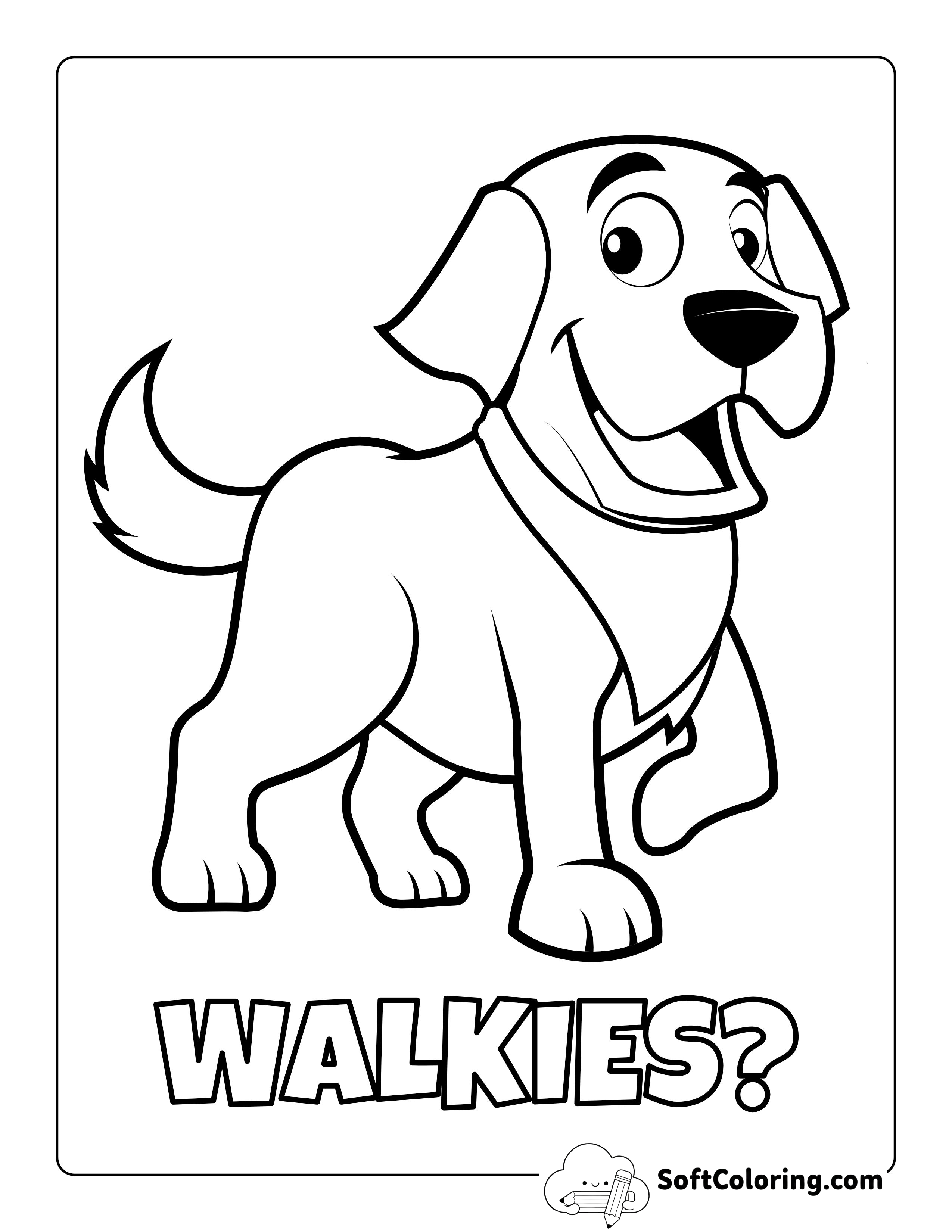 Happy Dog Cartoon Picture to Color