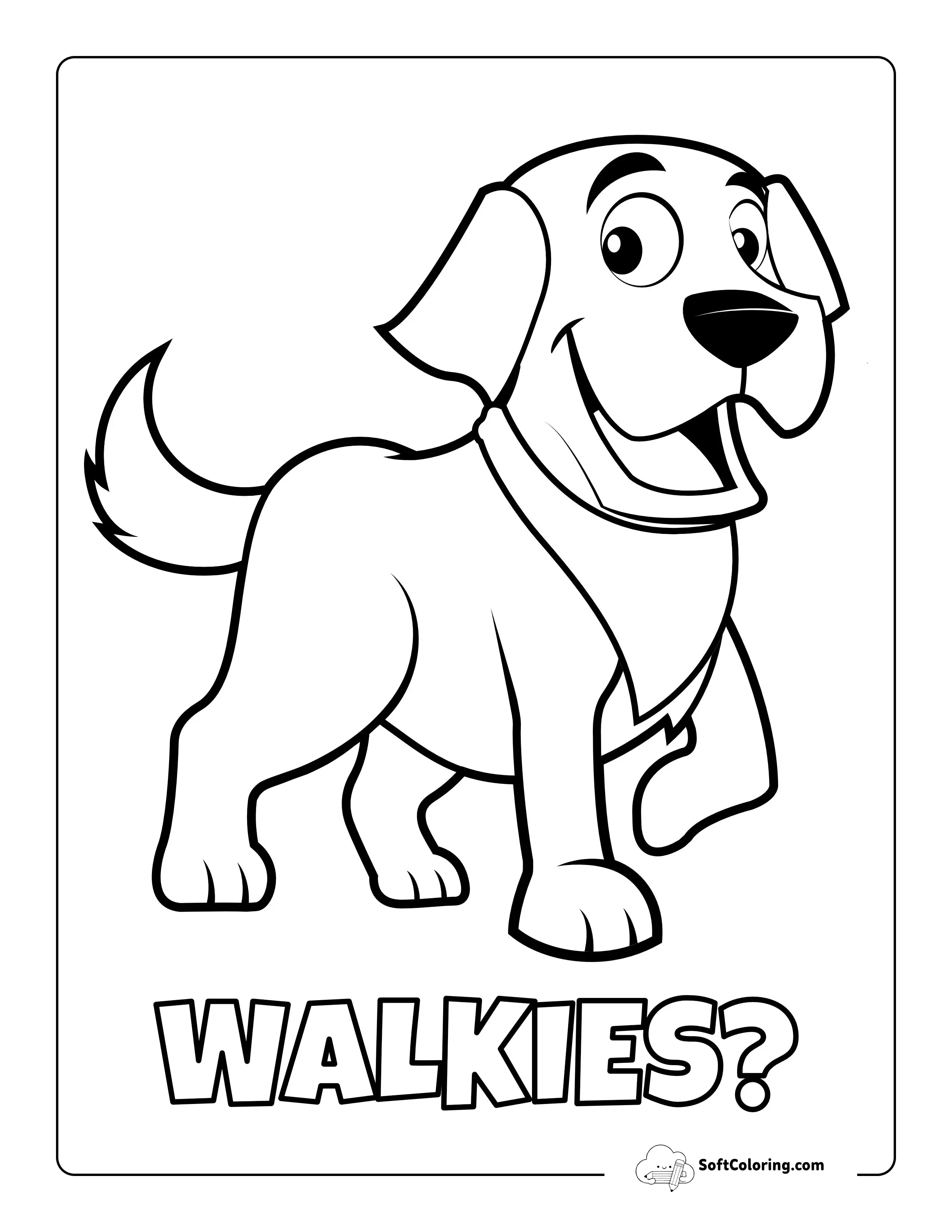 Happy Dog Cartoon Picture To Color