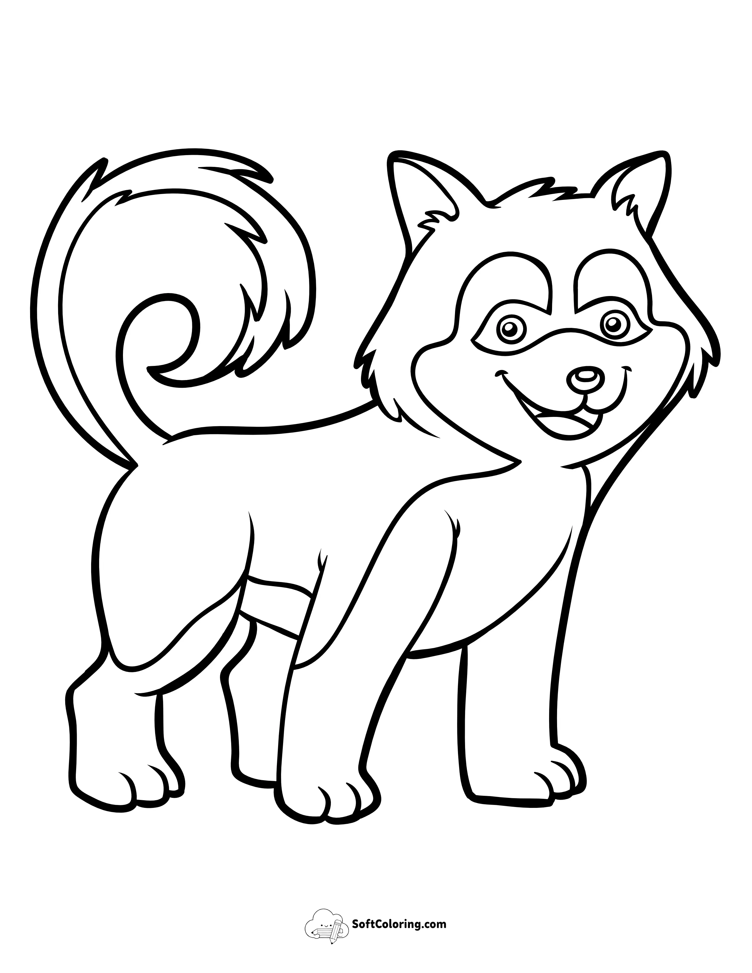 Husky Dog Coloring Page