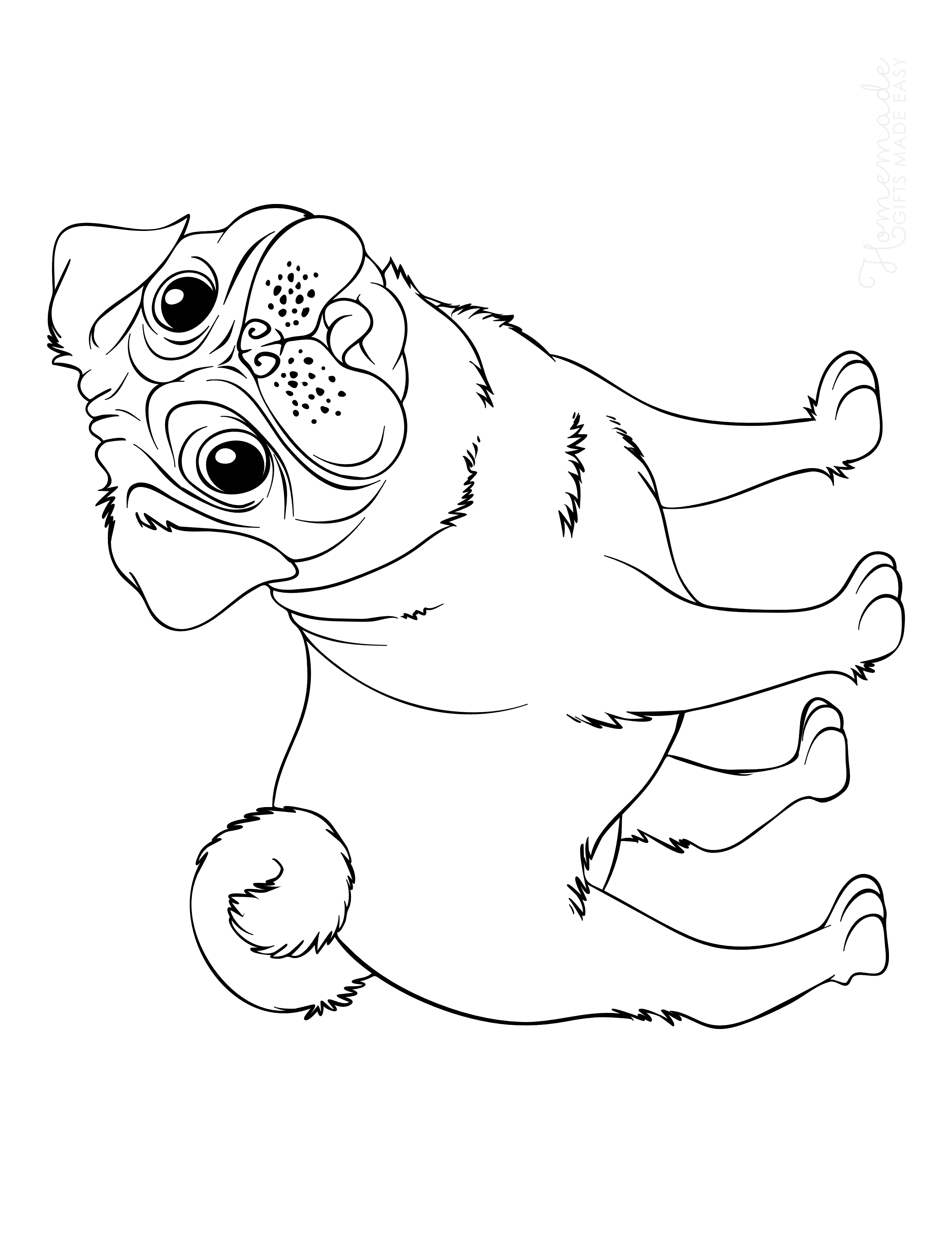 Pug Dog Coloring Sheet