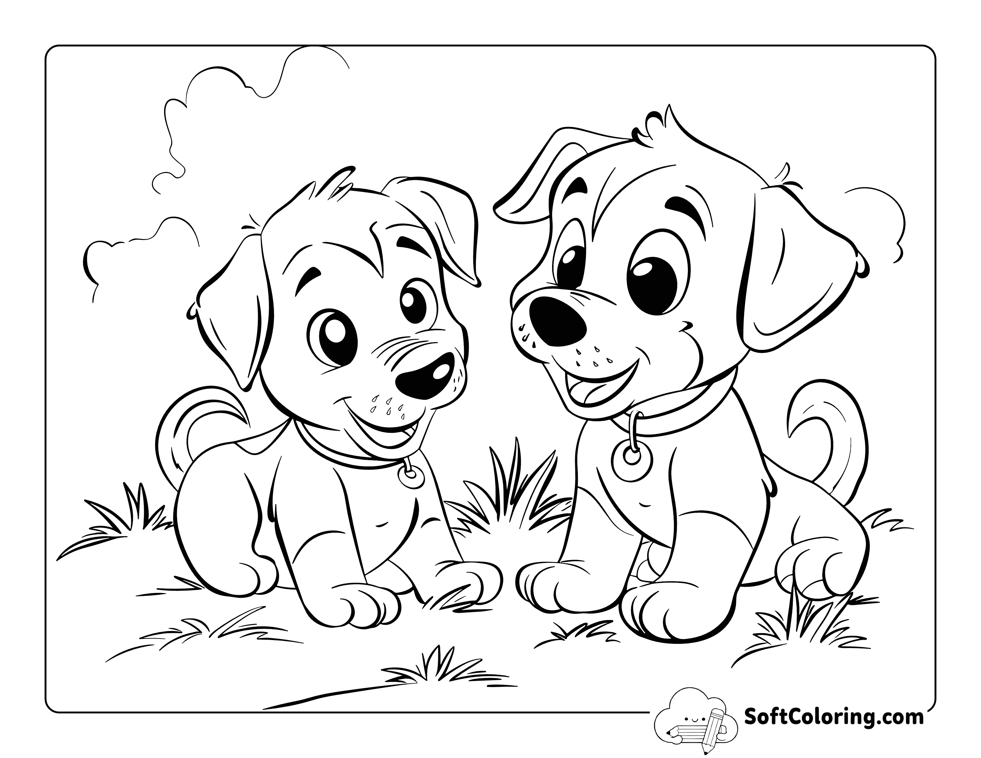 Adorable Puppies Playing Together for Kids