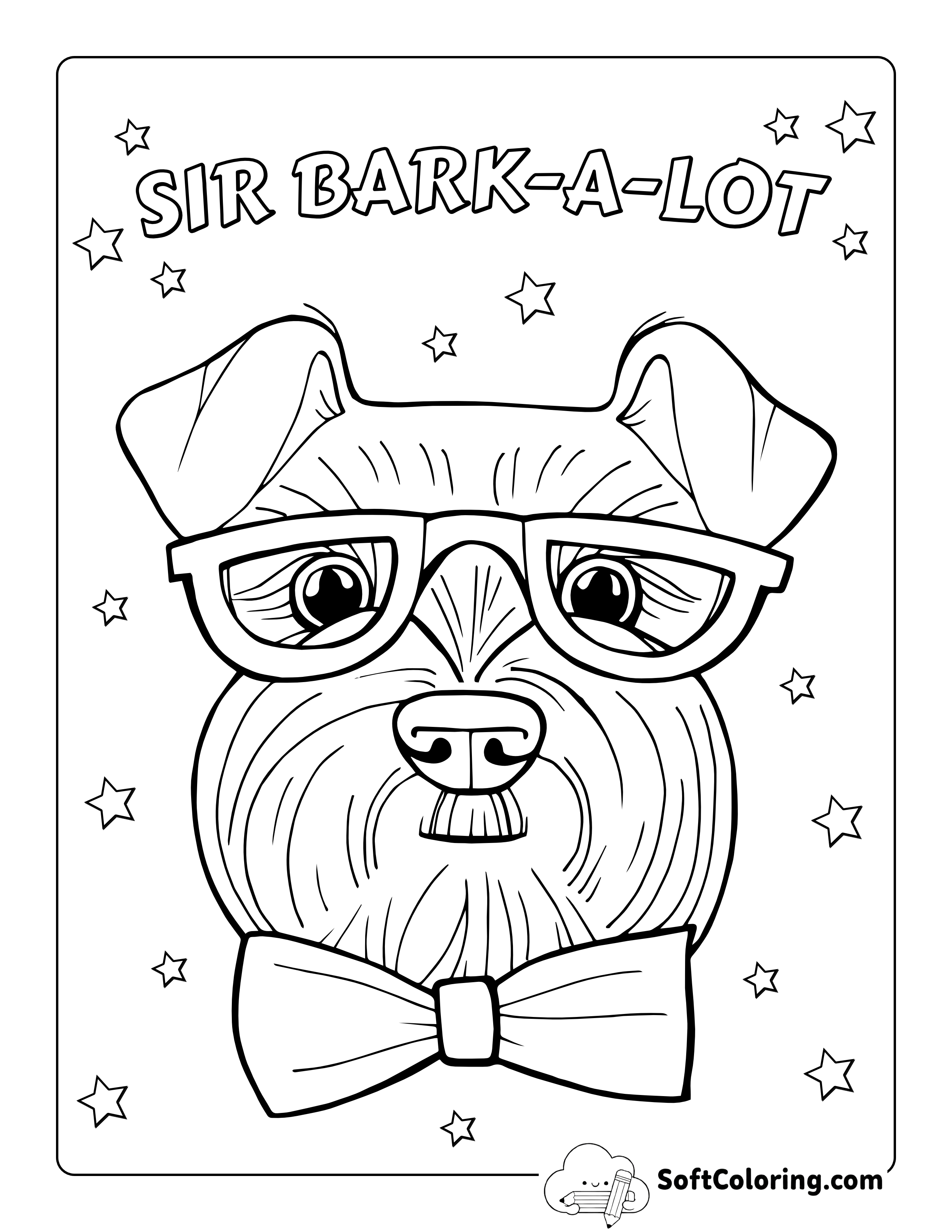 Funny Schnauzer Dog Coloring Page