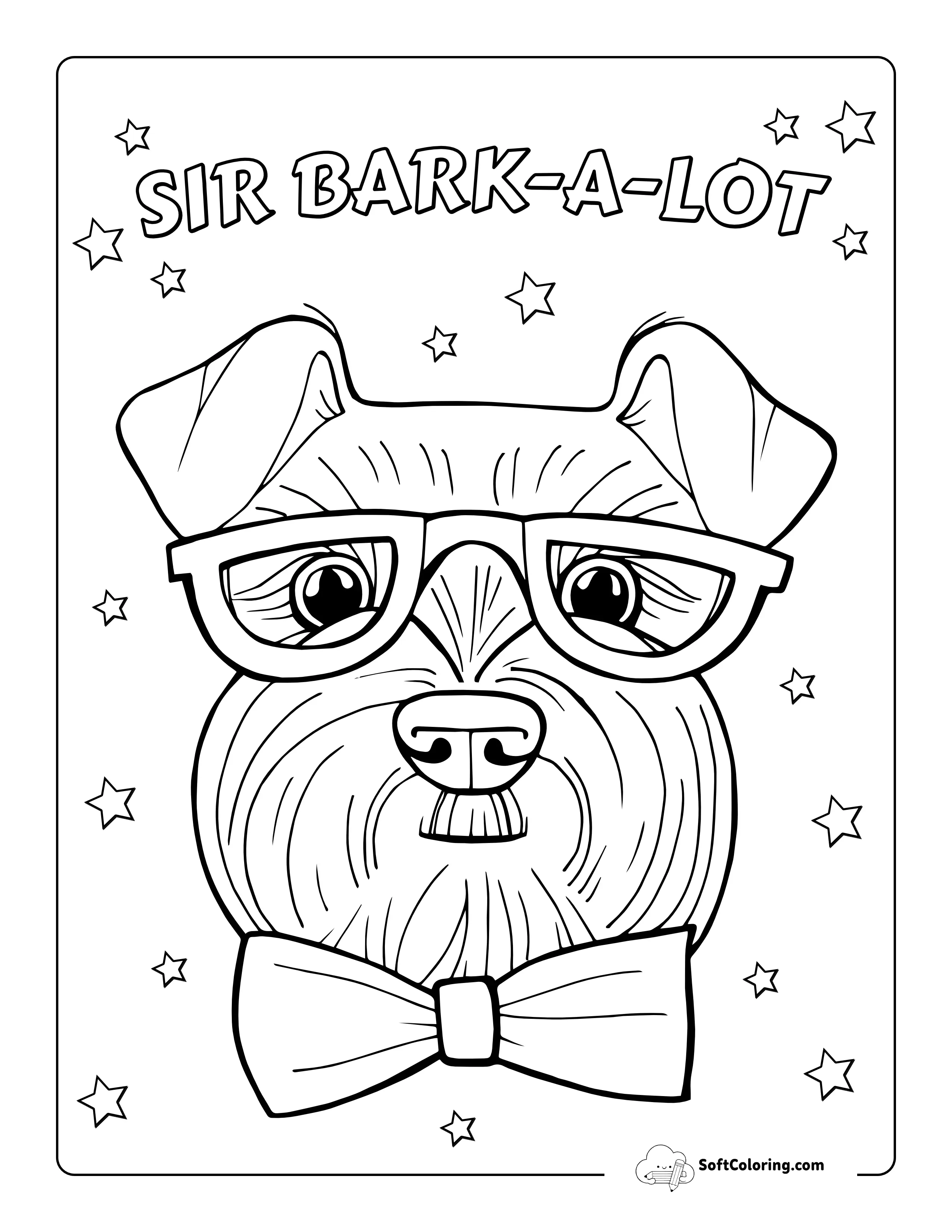 Funny Schnauzer Dog Coloring Page