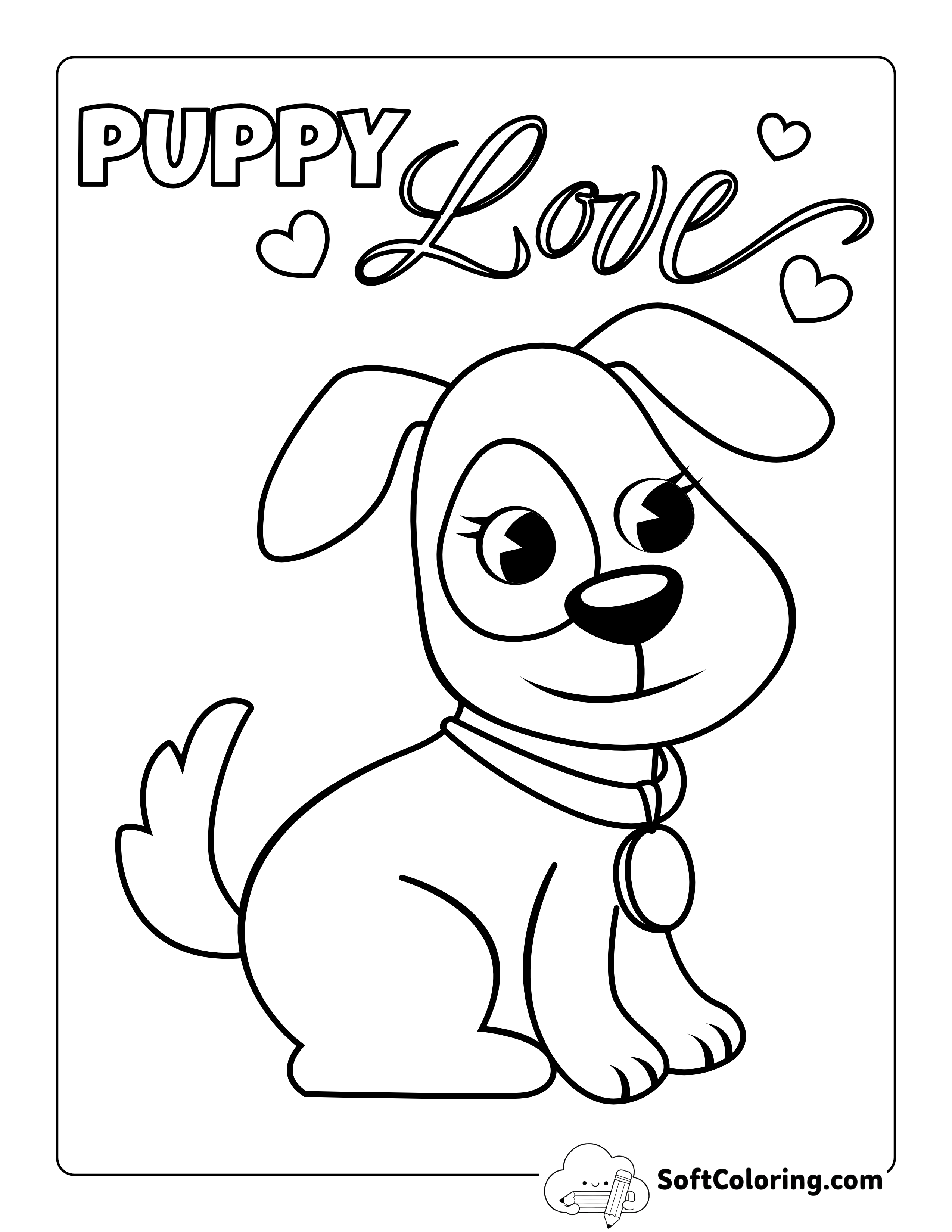 Dog Coloring Page for Preschoolers - Easy