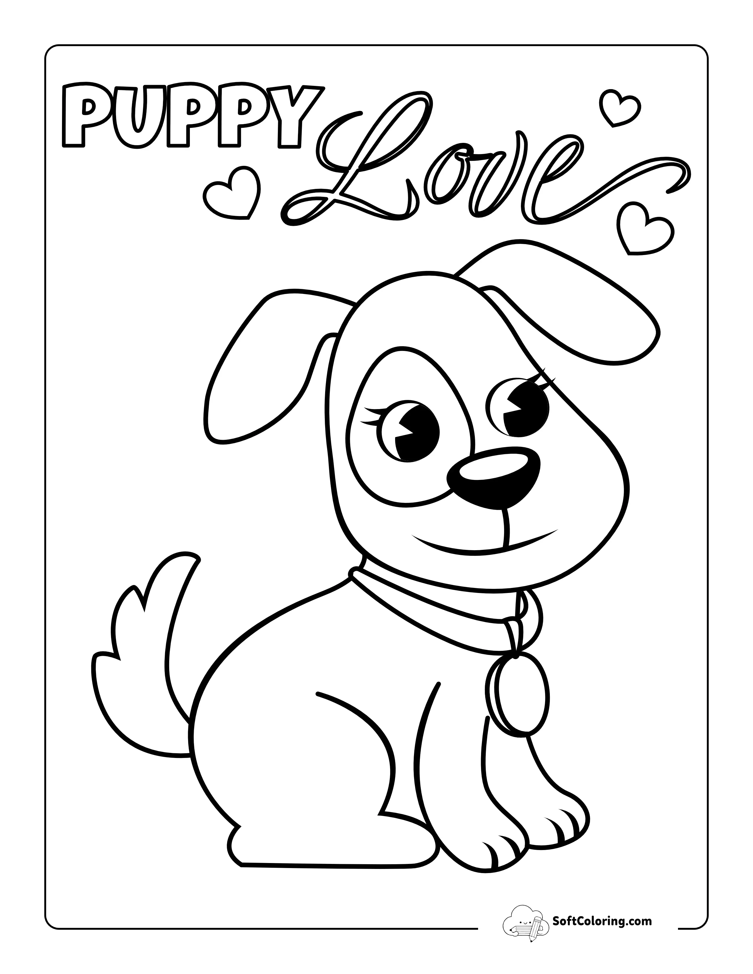 Dog Coloring Page For Preschoolers - Easy