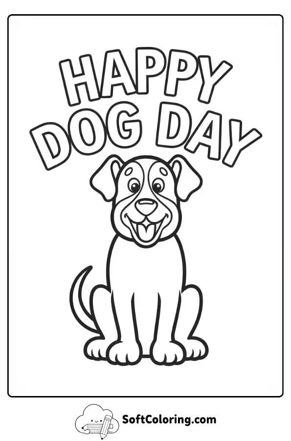 Dog Day Coloring Page