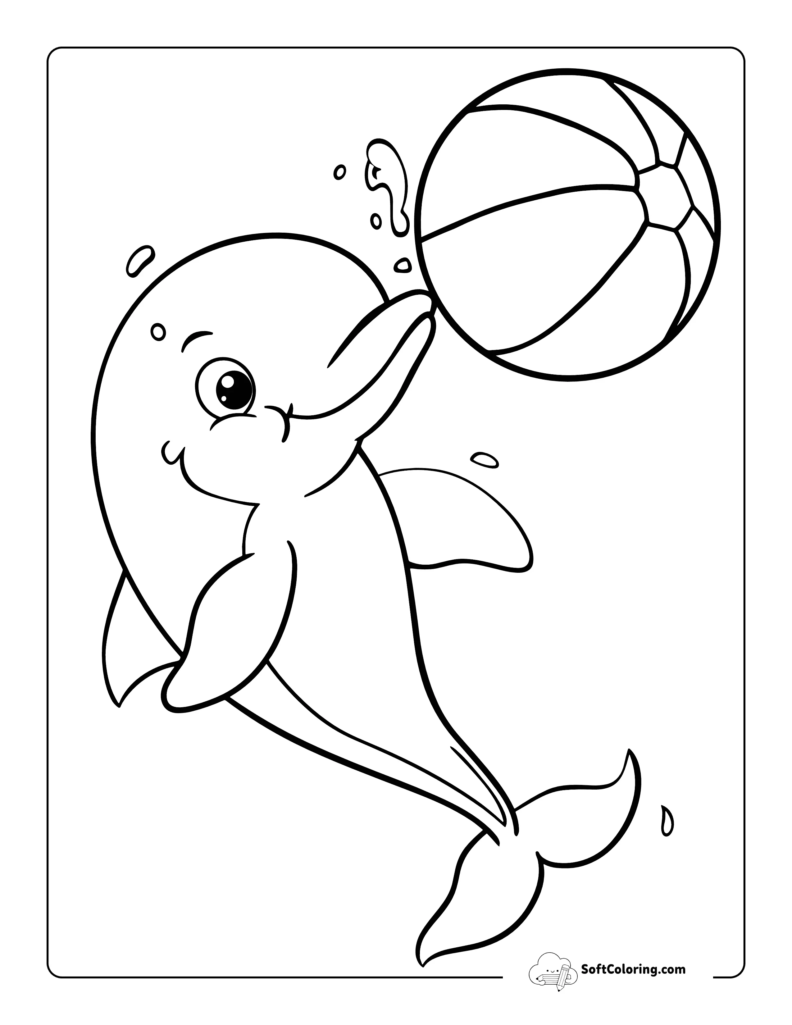 Cute Dolphin Coloring Page