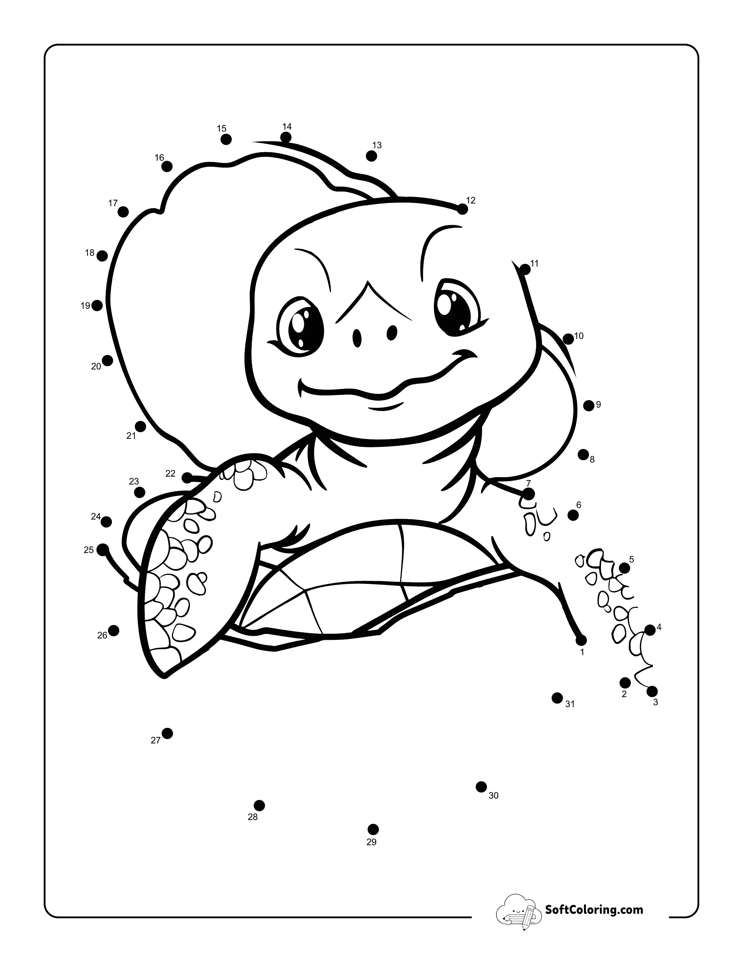 Baby Turtle Beginner Easy Dot To Dot Printable