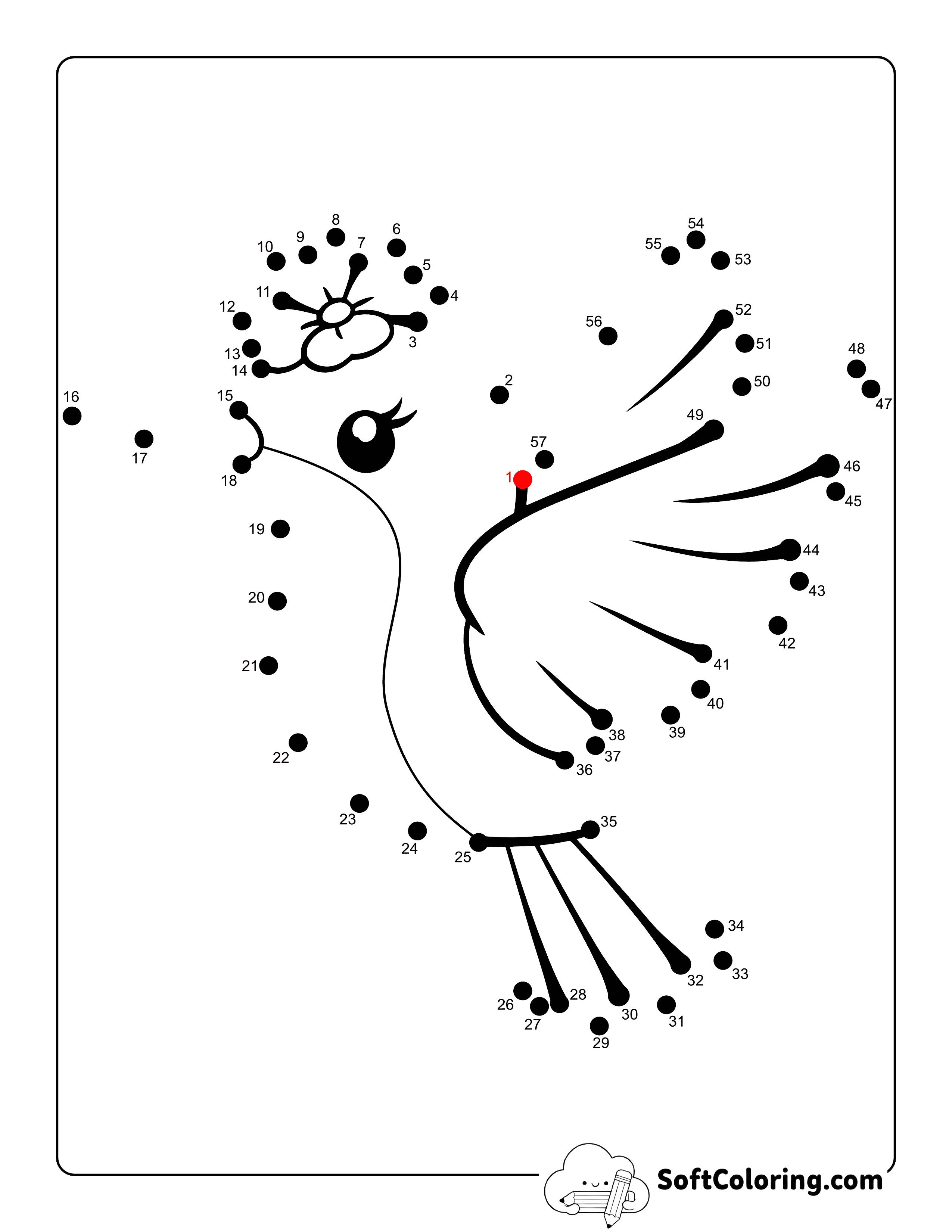 Spring Hummingbird Connect the Dots Printable