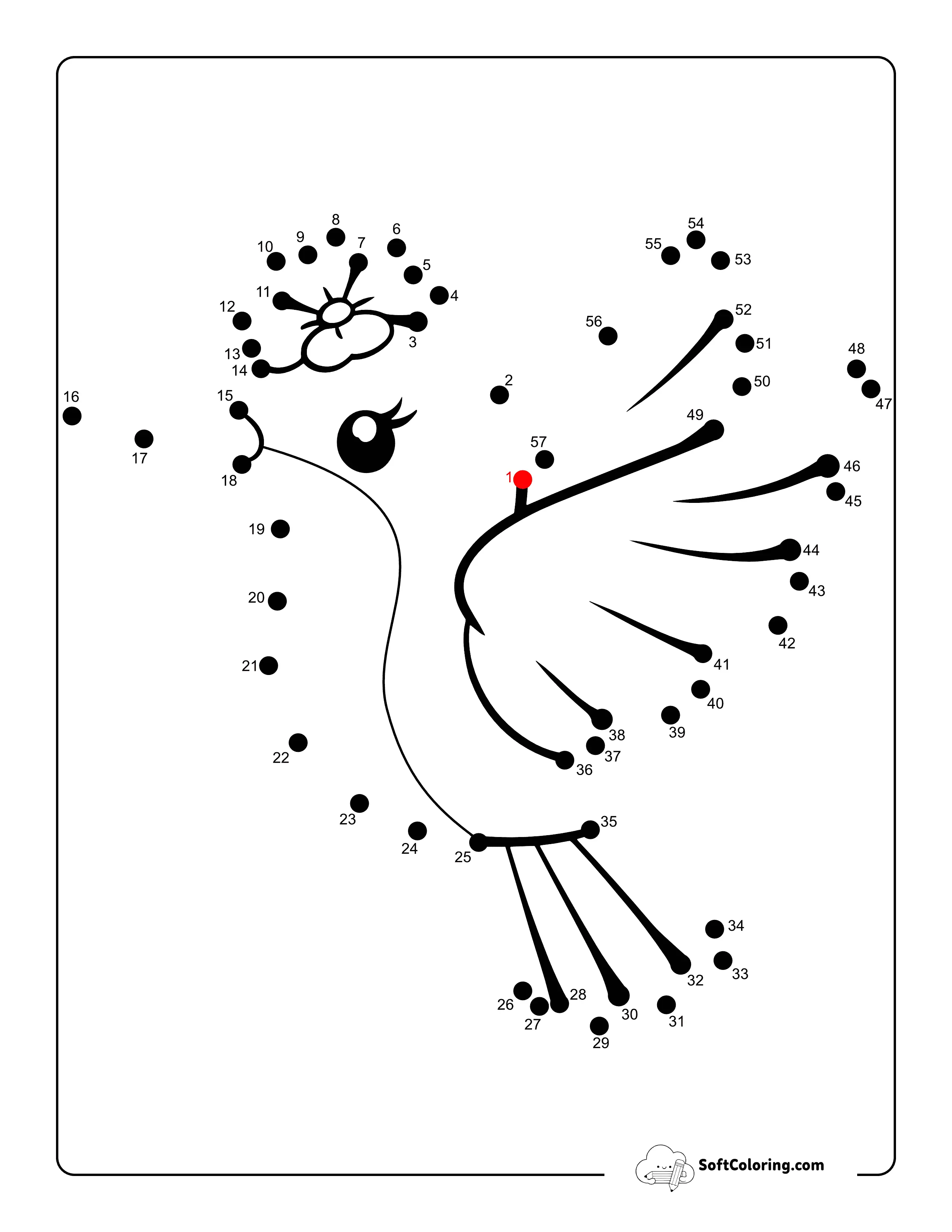 Spring Hummingbird Connect The Dots Printable