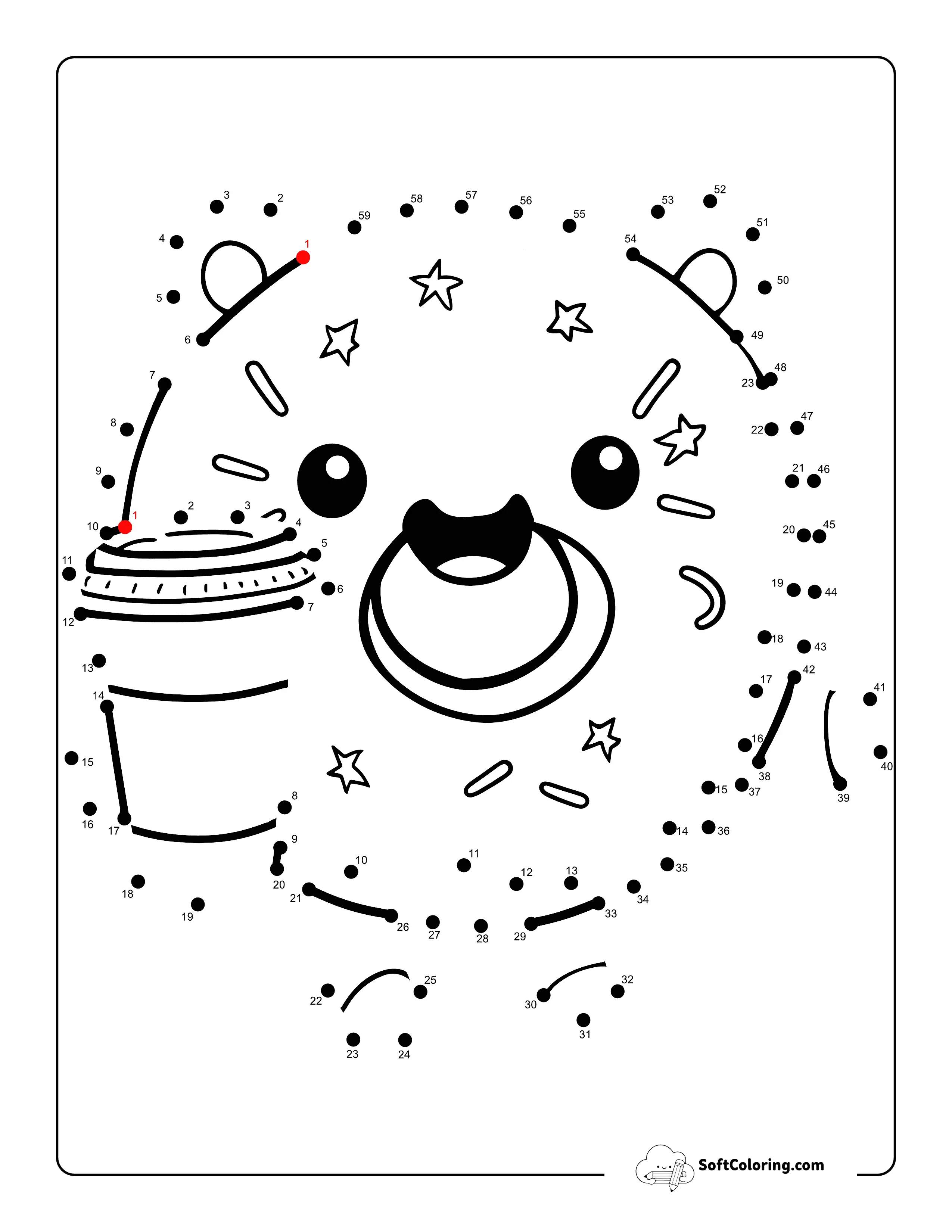 Sprinkled Donut Dot To Dot Printable To Color