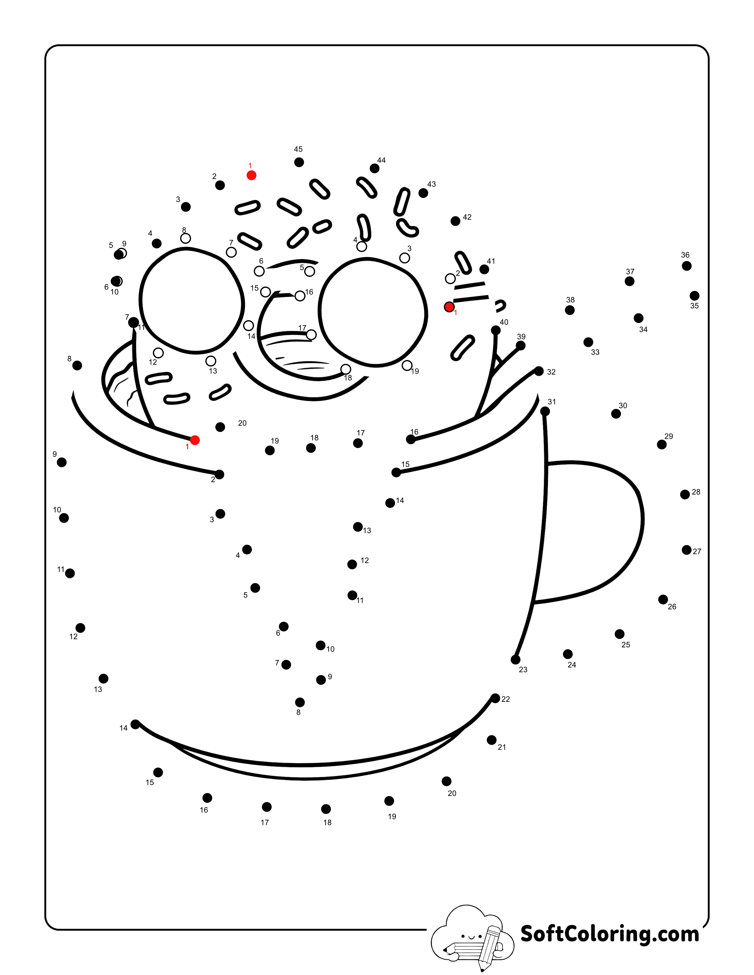 Coffee and Donuts Easy Connect the Dots Printable