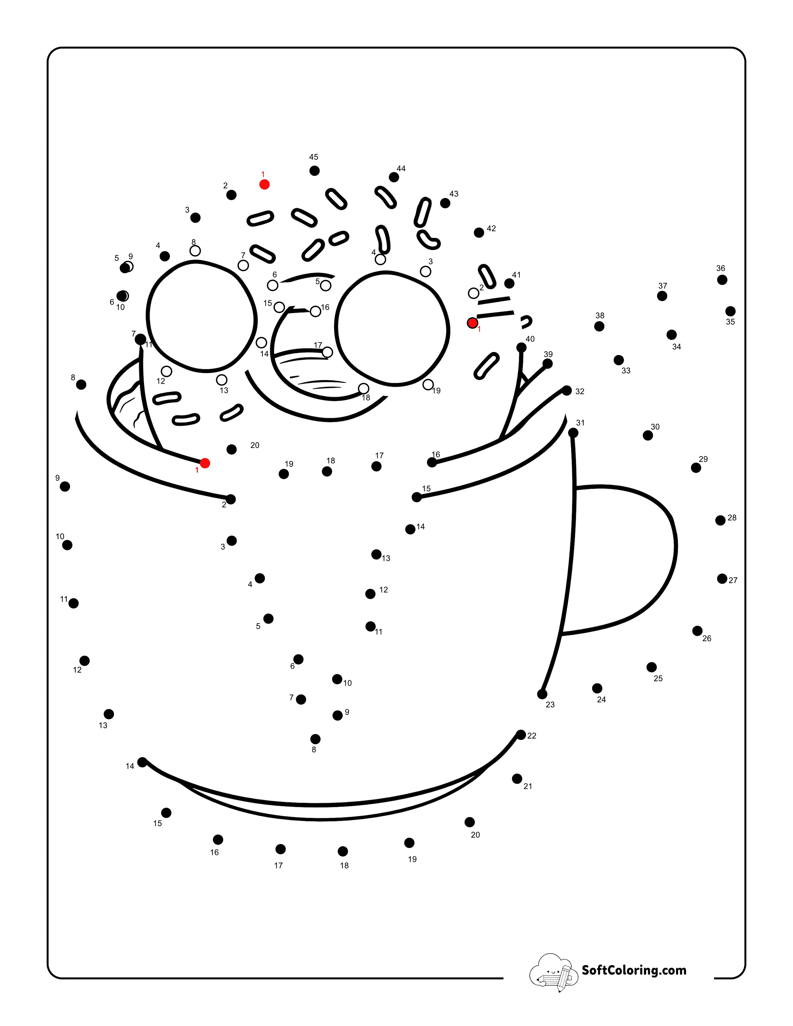 Coffee And Donuts Easy Connect The Dots Printable