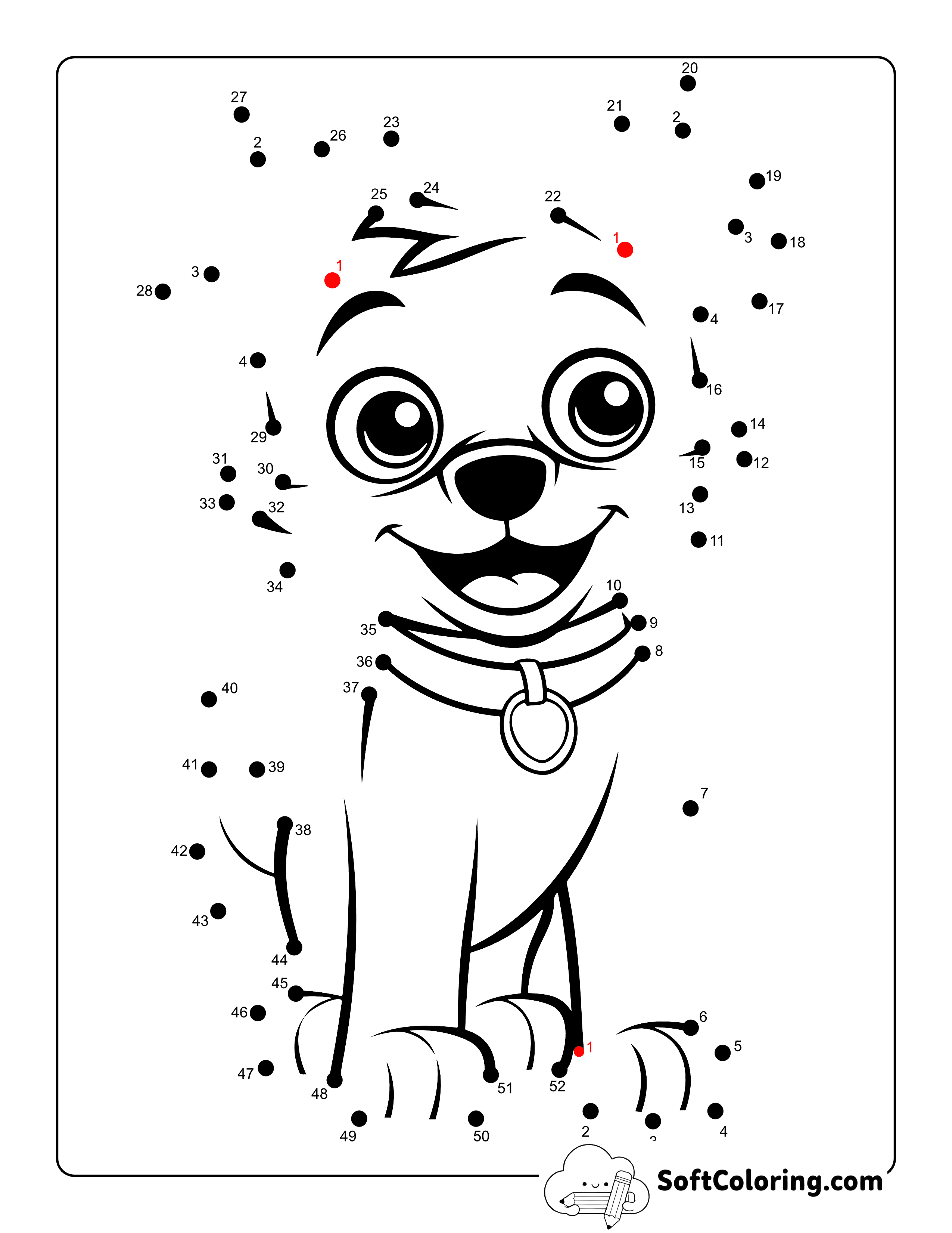 Happy Dog Connect the Dots Puzzle for Kids
