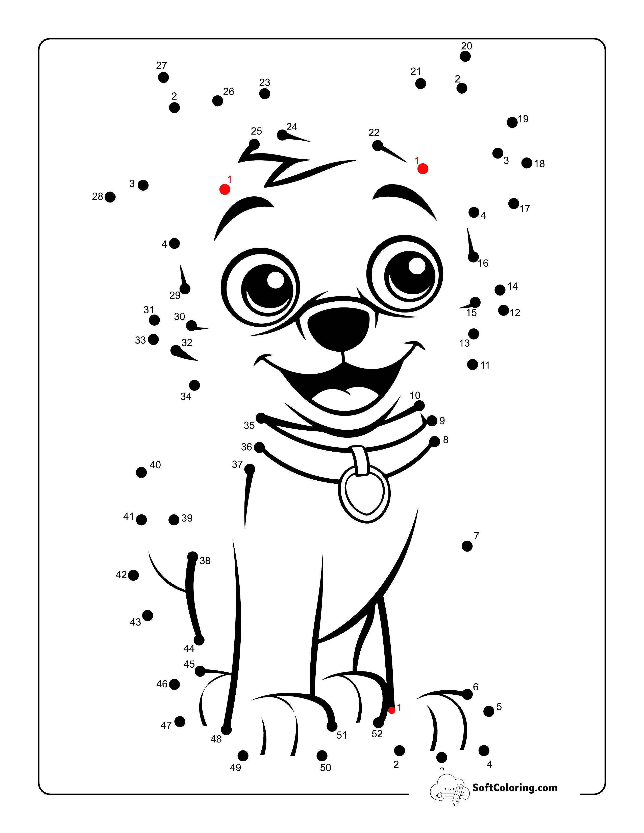 Happy Dog Connect The Dots Puzzle For Kids