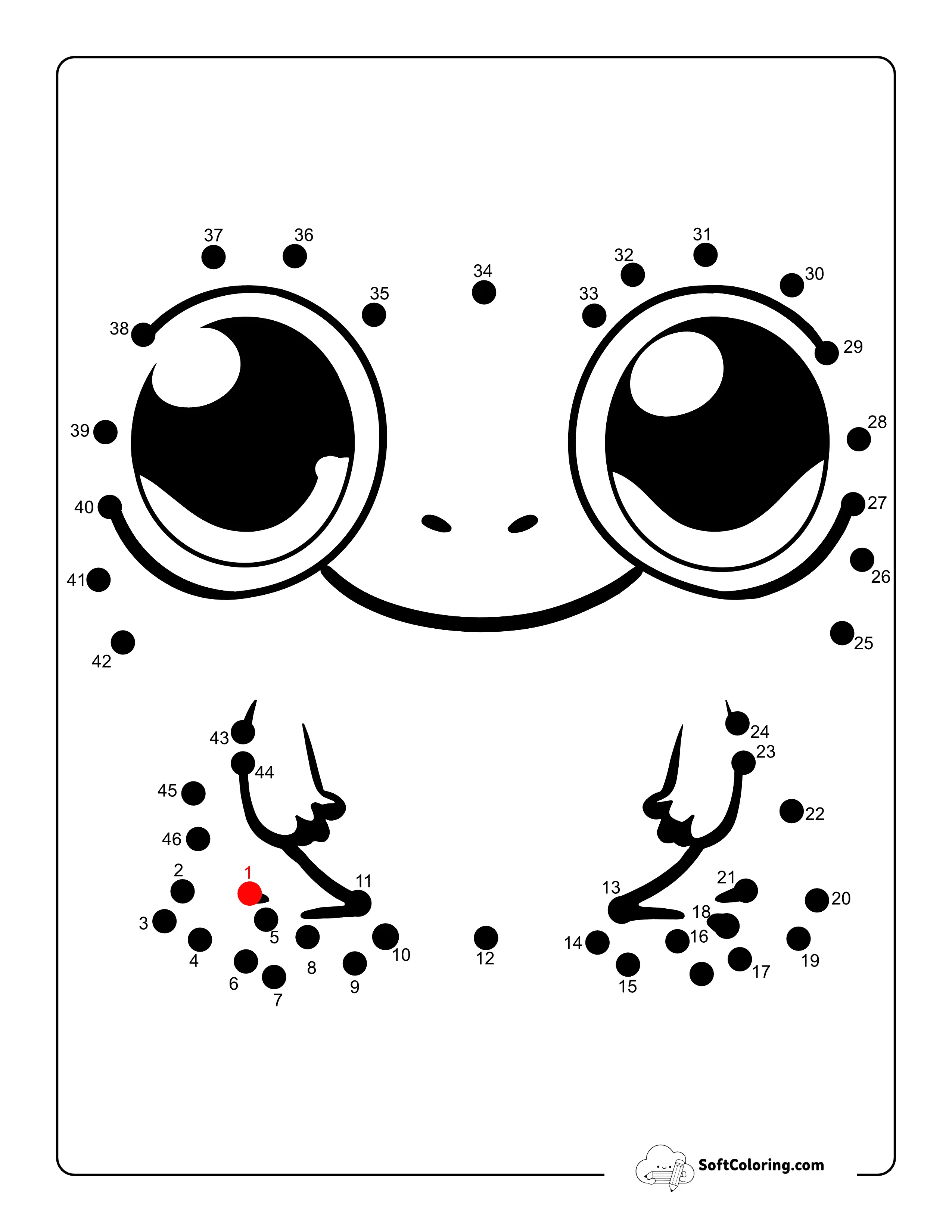 Cute Frog Easy Dot To Dot Printable