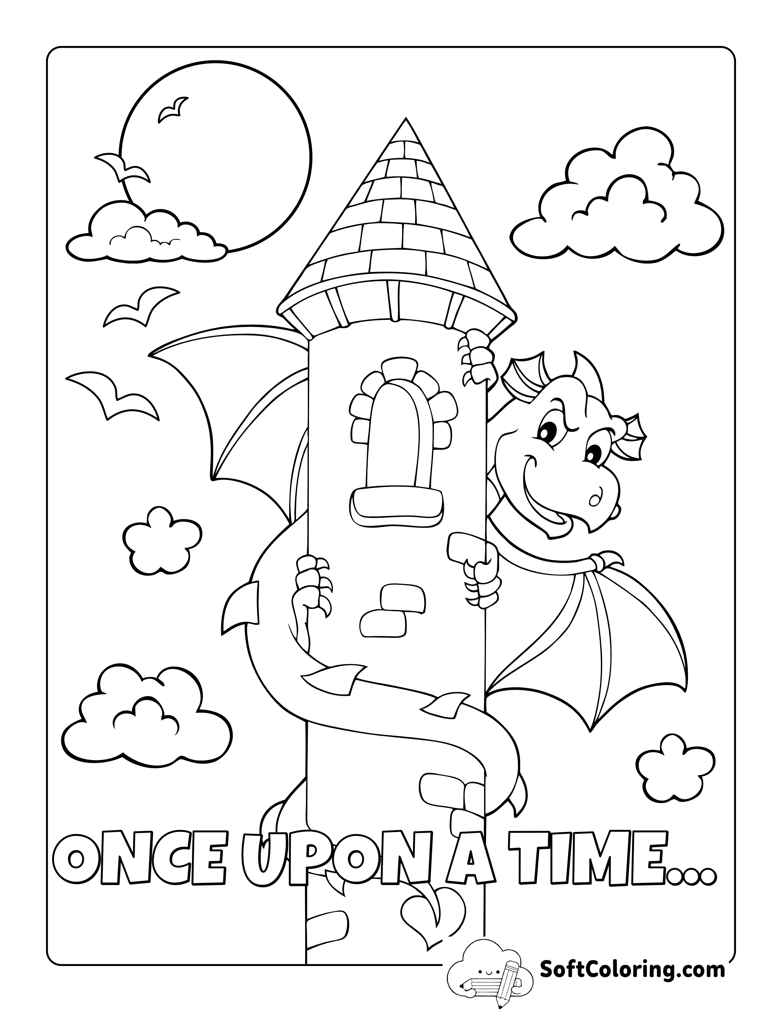 Fairytale Dragon Coloring Page