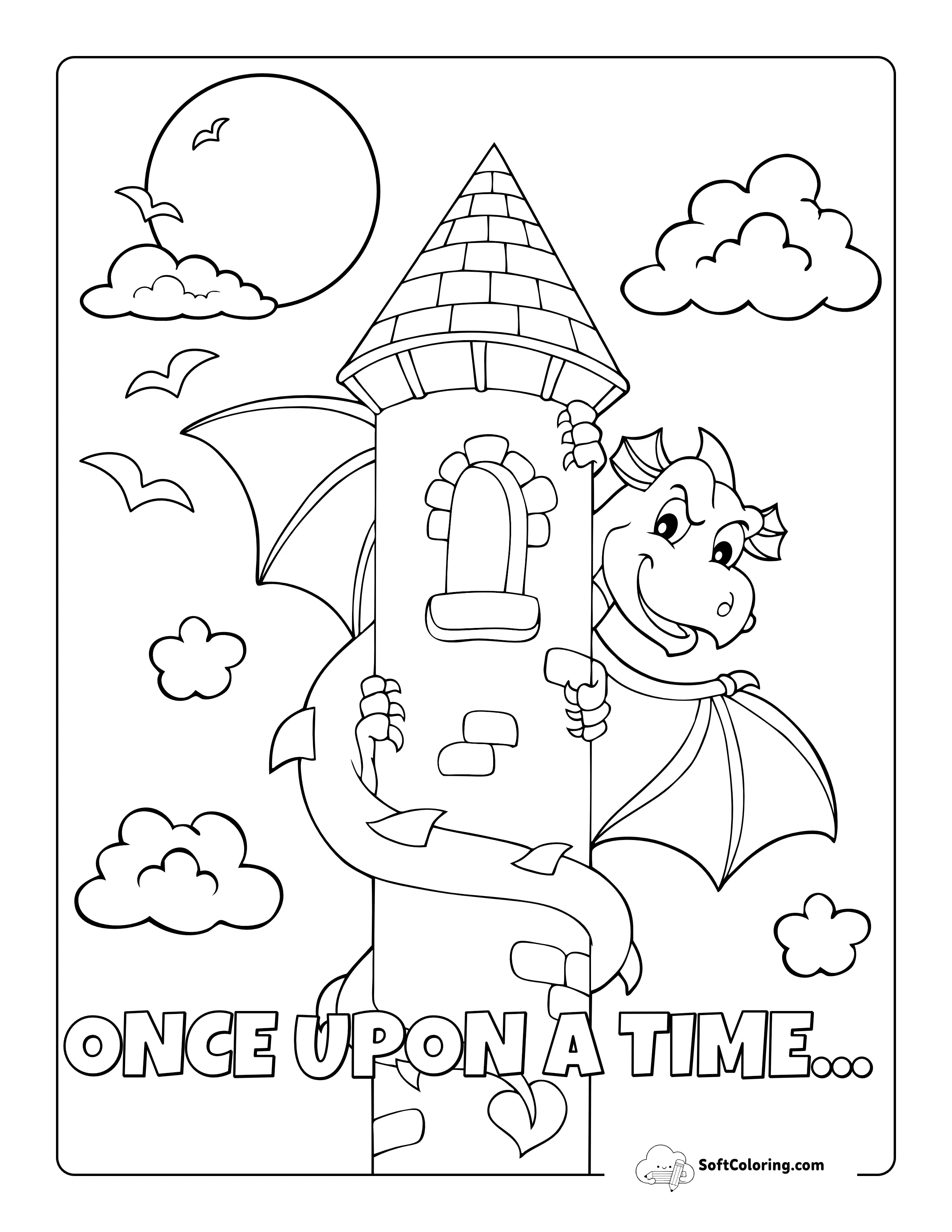 Fairytale Dragon Coloring Page