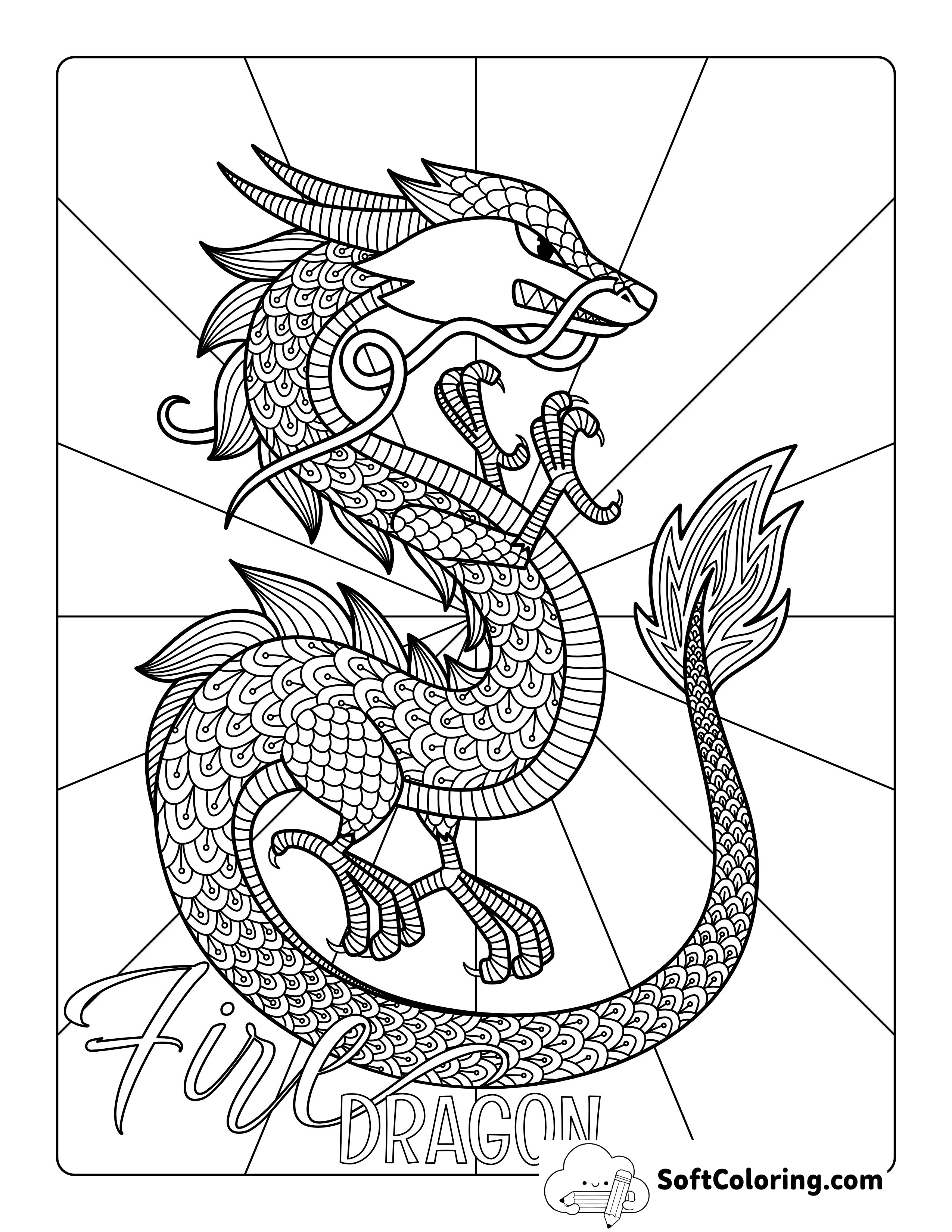 "Fire Dragon" Cool Printable for Teens