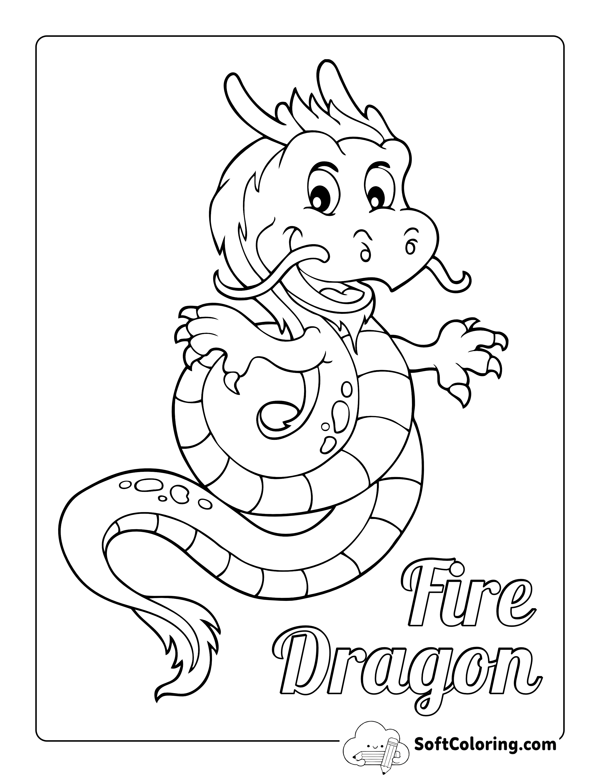 Chinese Dragon Coloring Page