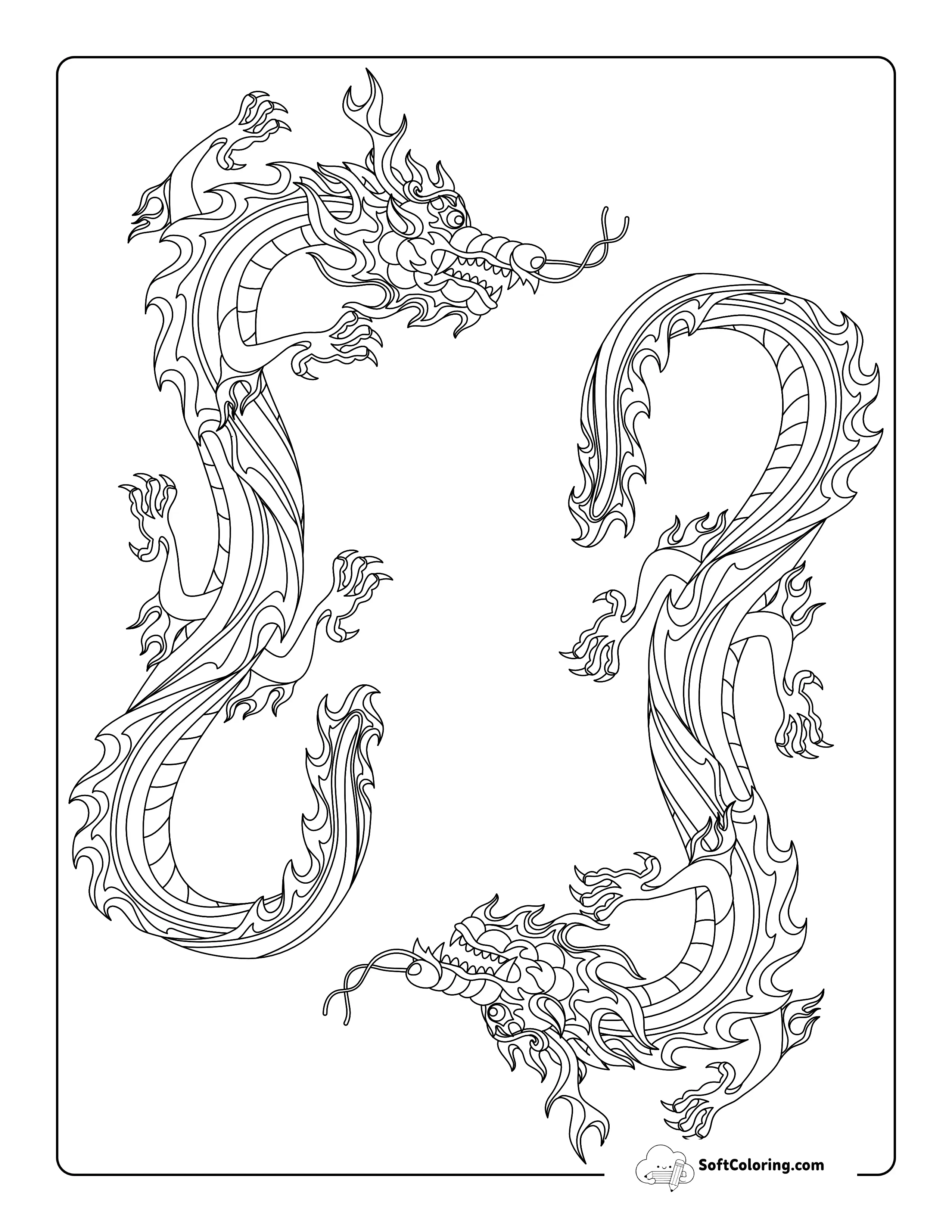 Fire Dragon Coloring Sheet