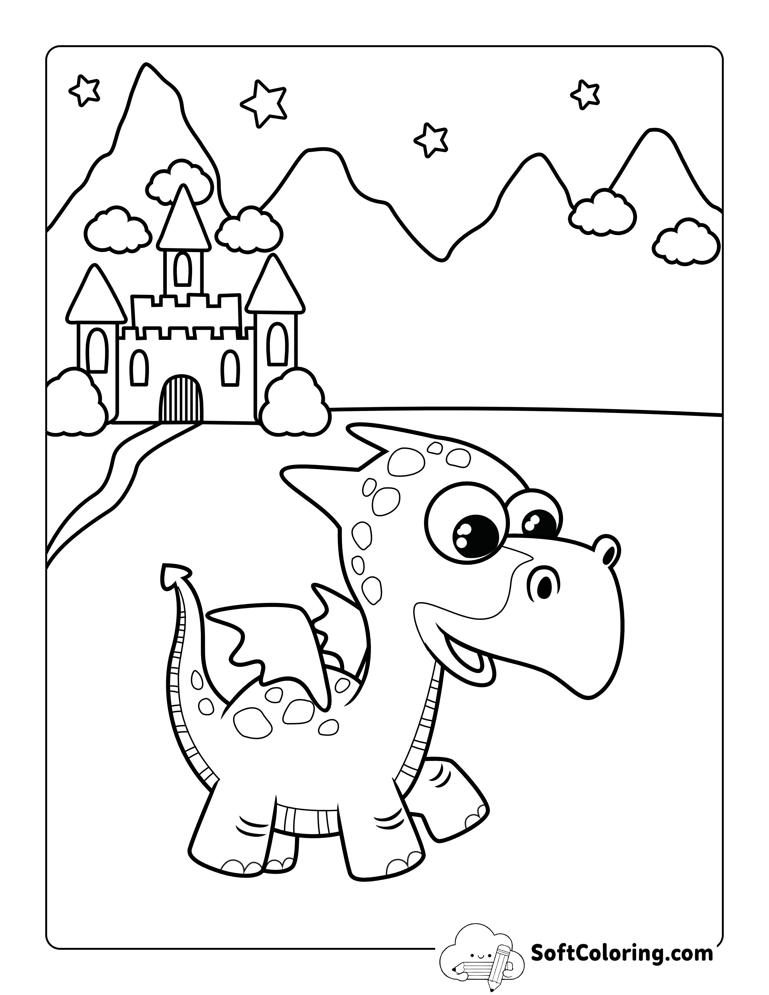 Cute Beaked Dragon Coloring Page