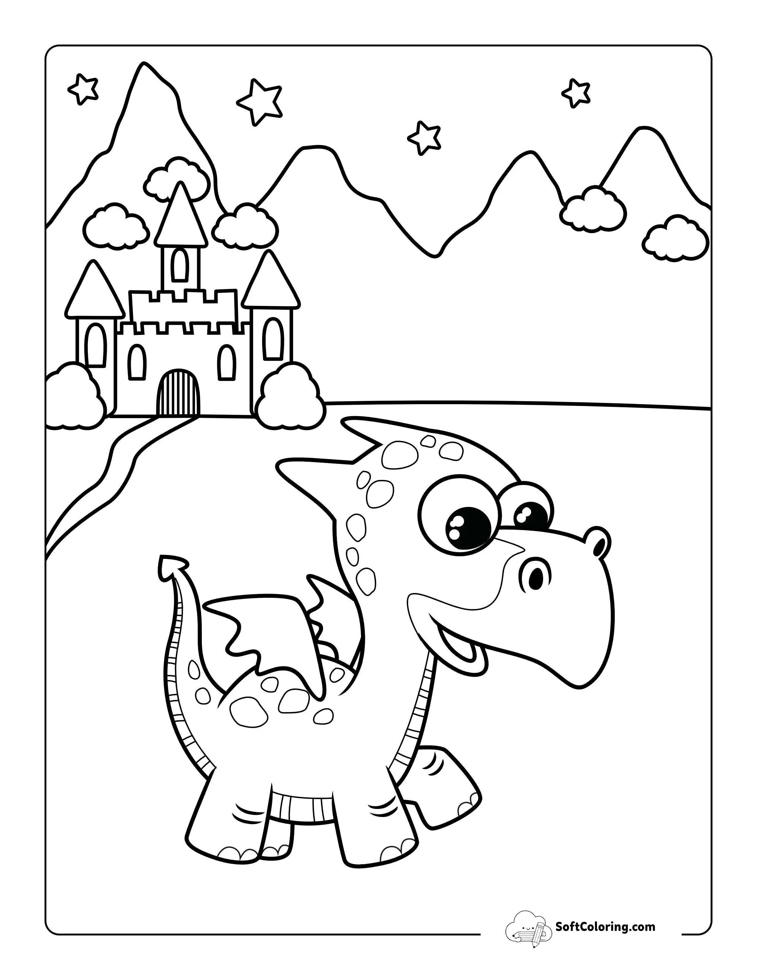 Cute Beaked Dragon Coloring Page