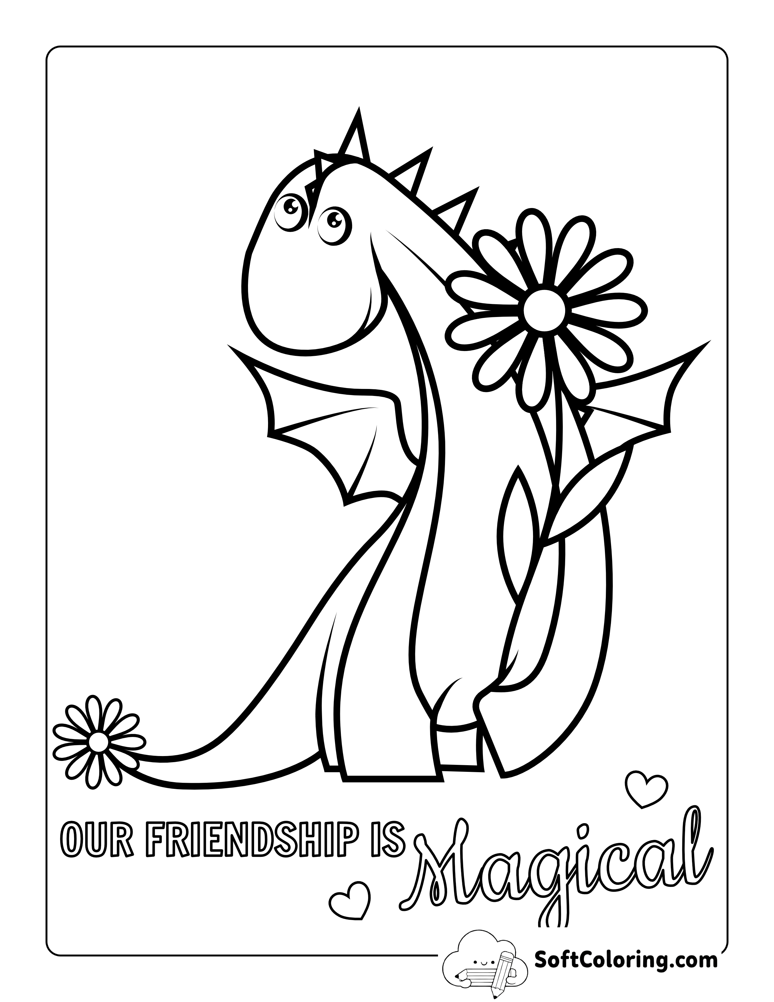 Sweet Dragon Holding Flower Picture