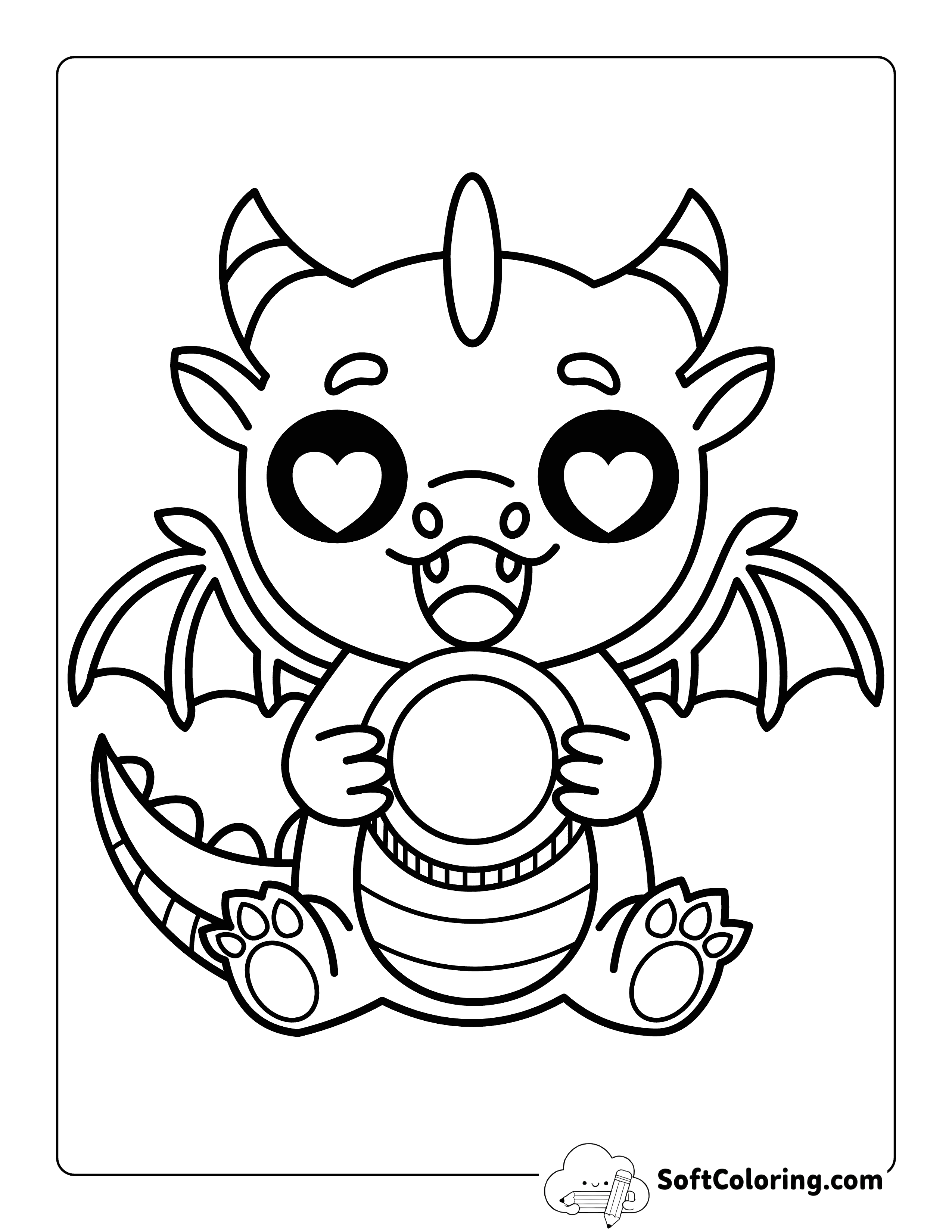 *NEW* Easy Dragon Holding Coin Coloring Sheet for Kids