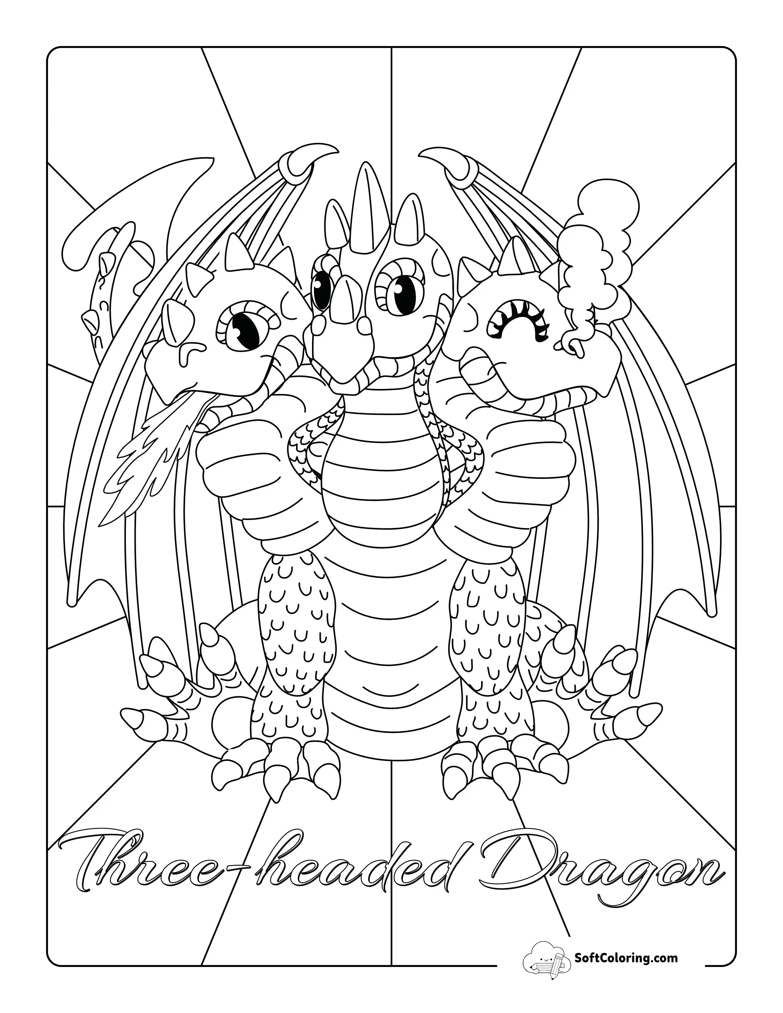 Three-Headed Dragon Picture To Color