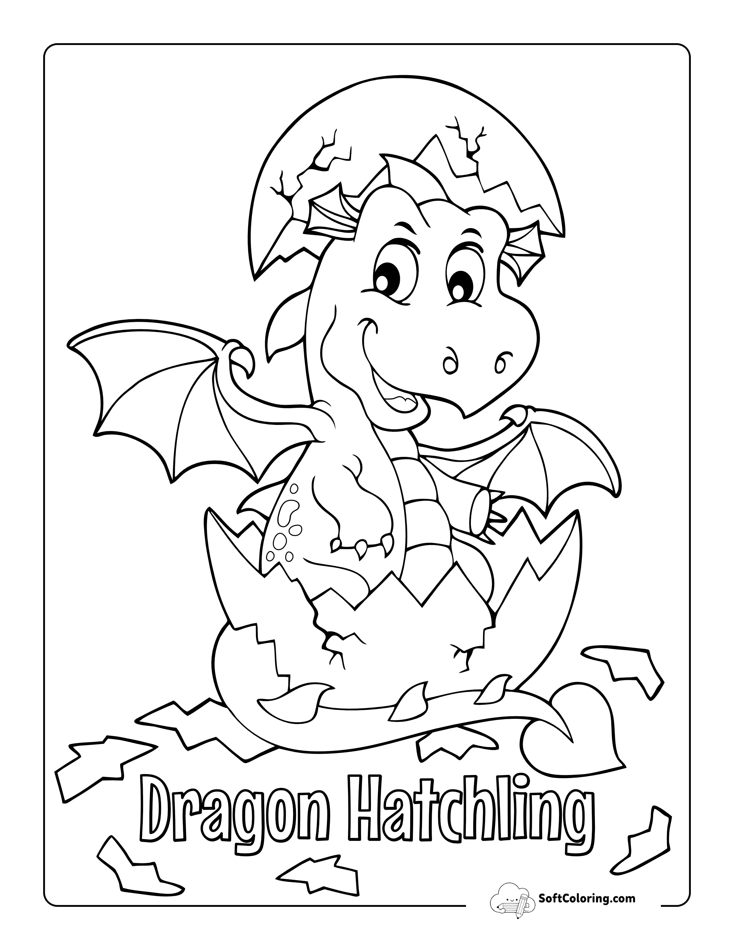 Dragon Hatching From Egg Picture To Color