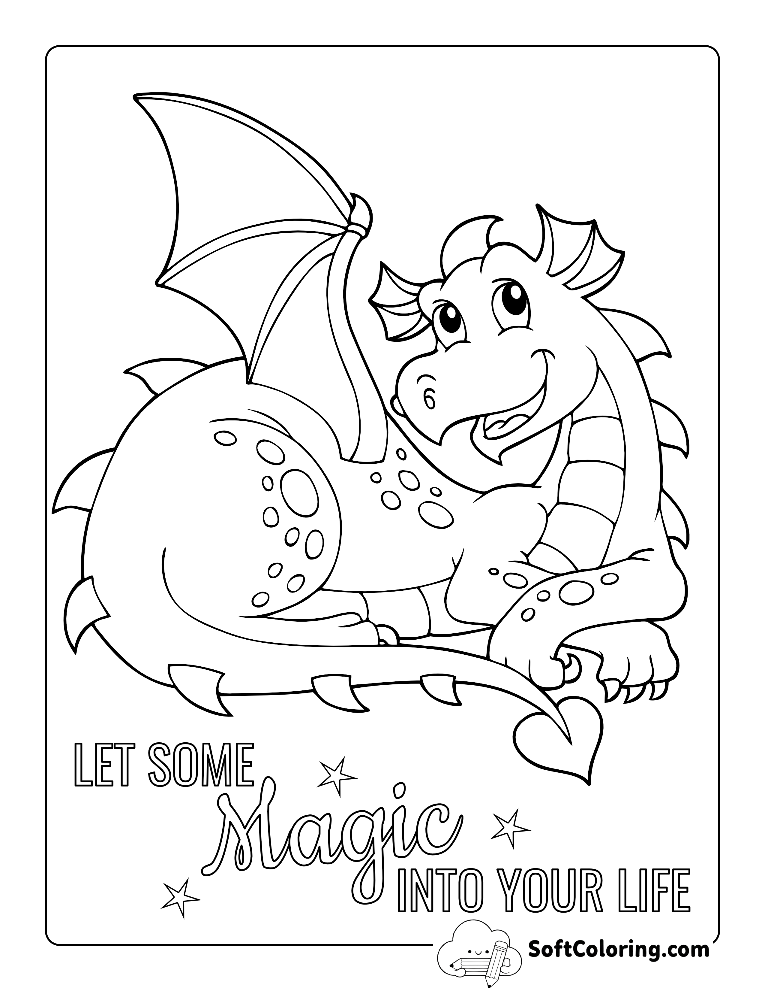 Cute Dragon Picture to Color