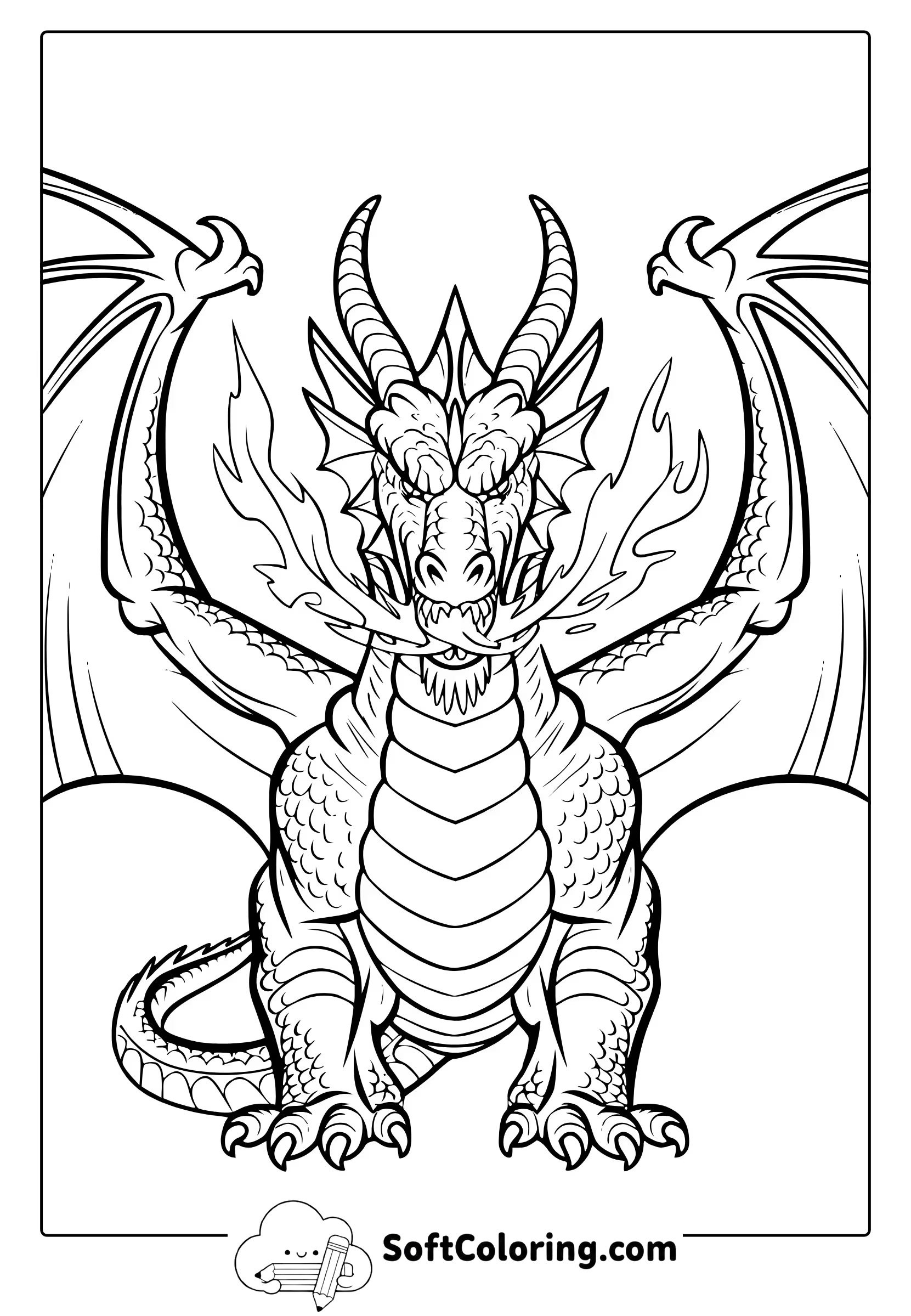 Dragon Fire Coloring Page