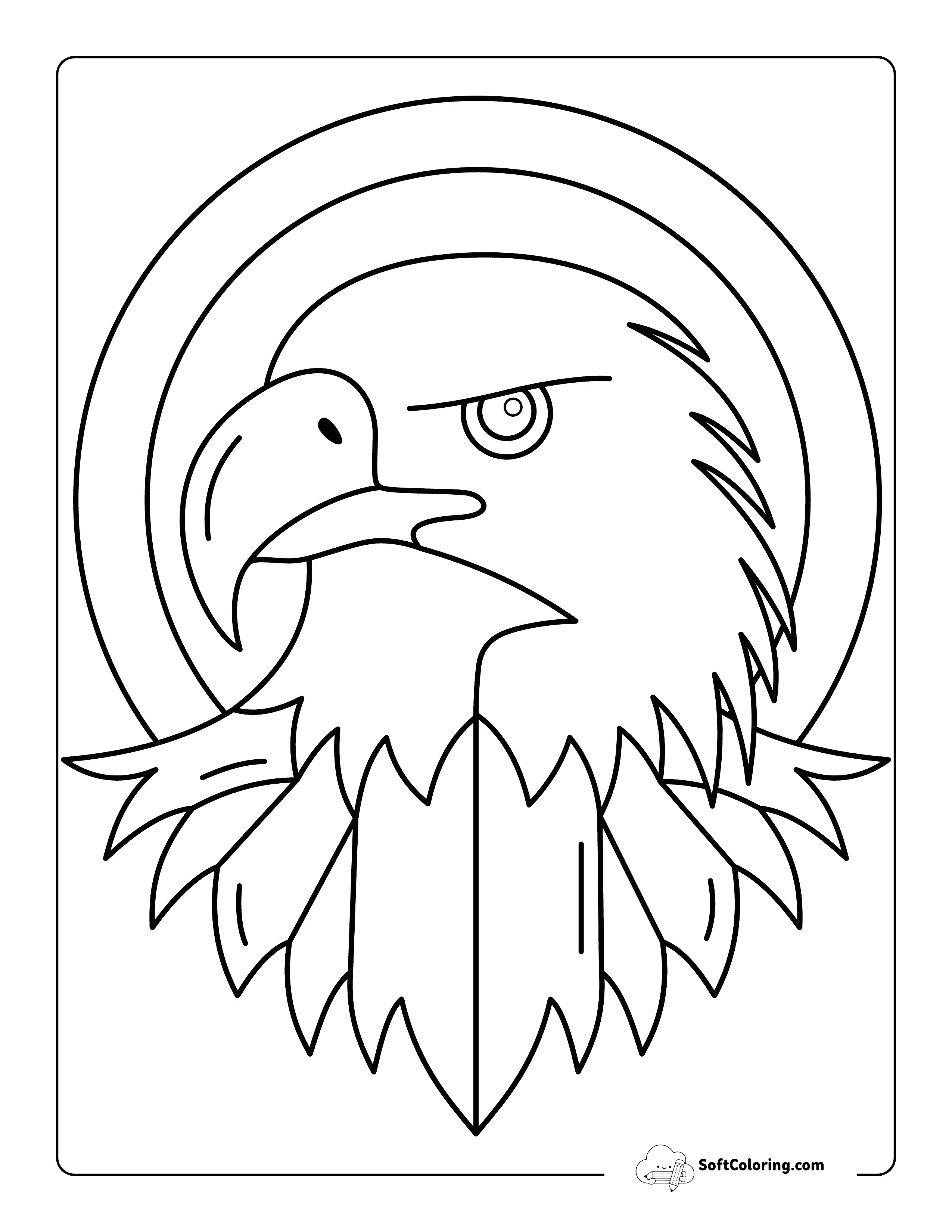 Easy Bald Eagle Outline Printable