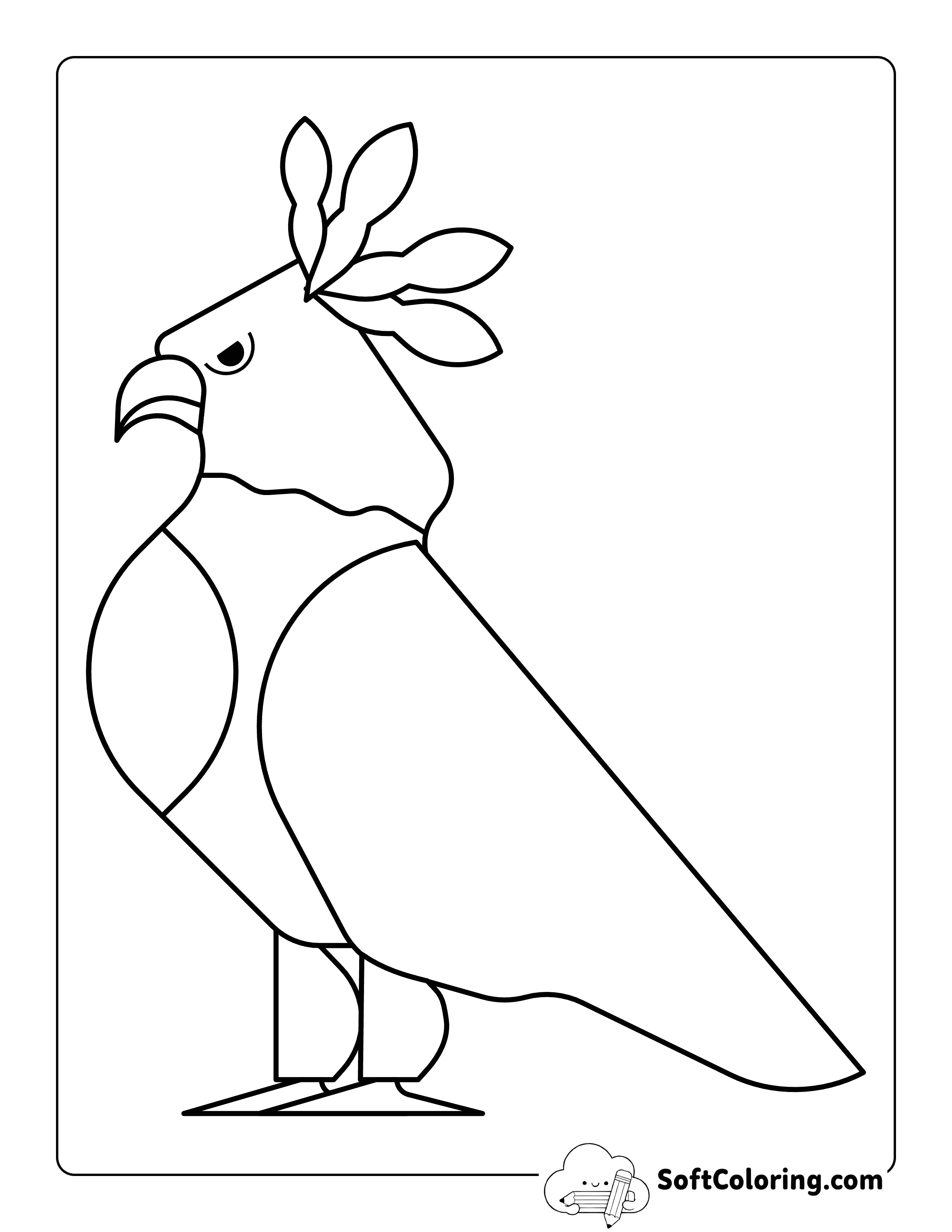 Simple Harpy Eagle Outline to Color