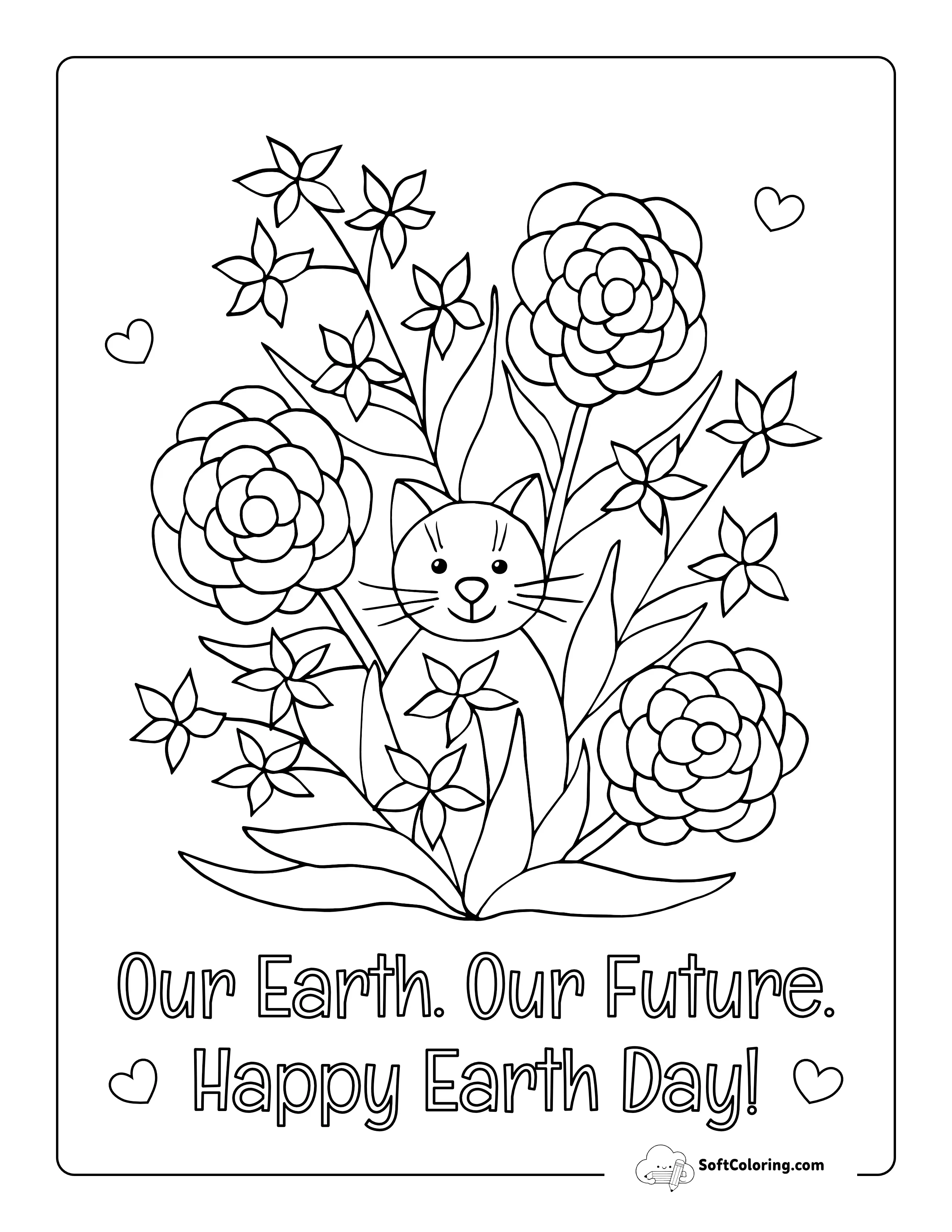 "Our Earth. Our Future." Nature Coloring Page For Kids