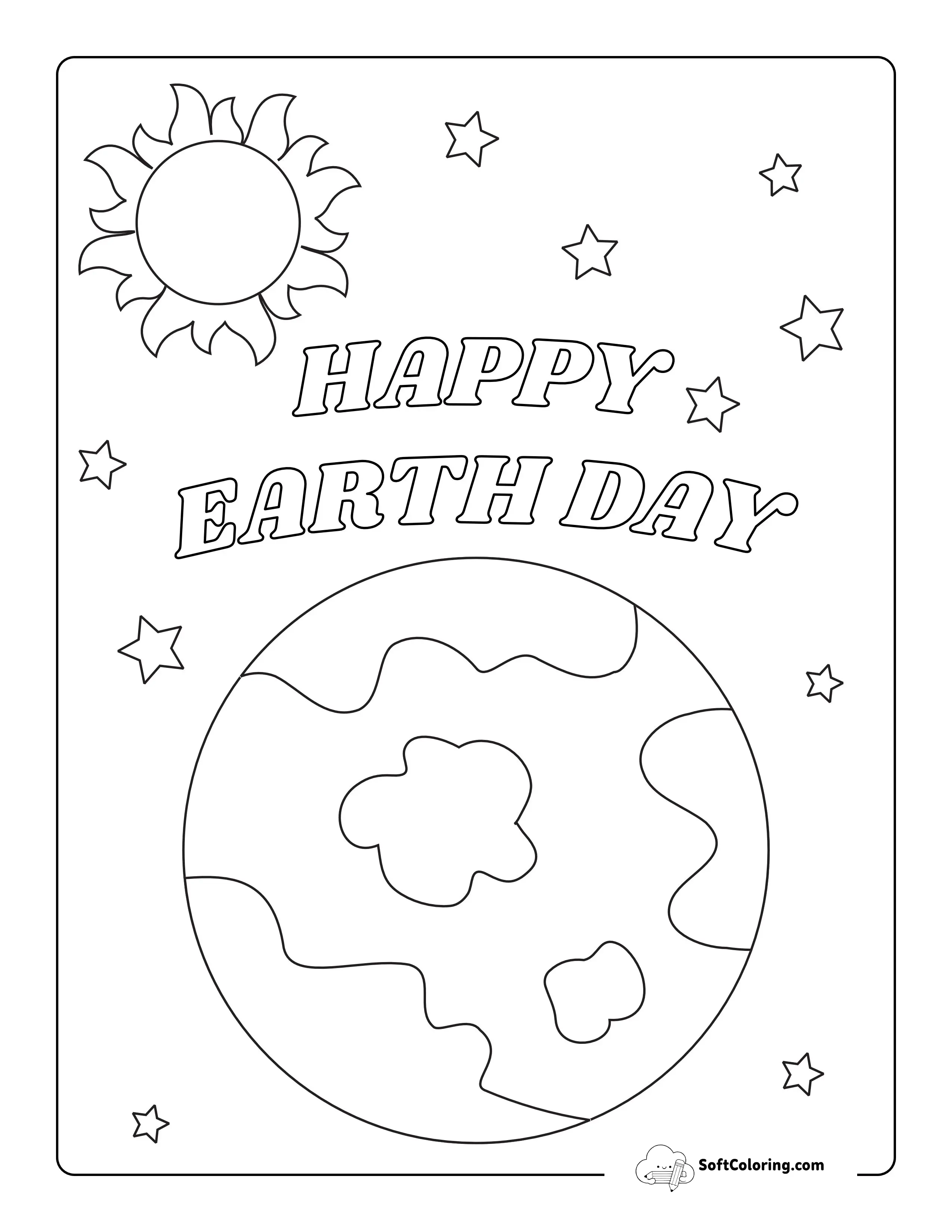 Earth Day Coloring Sheet For Preschoolers