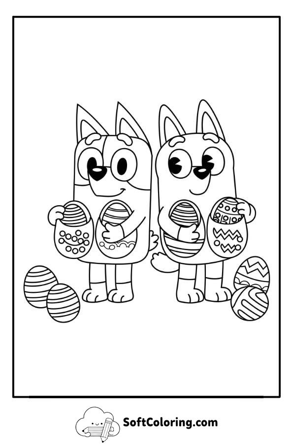 Bluey Easter Coloring Page