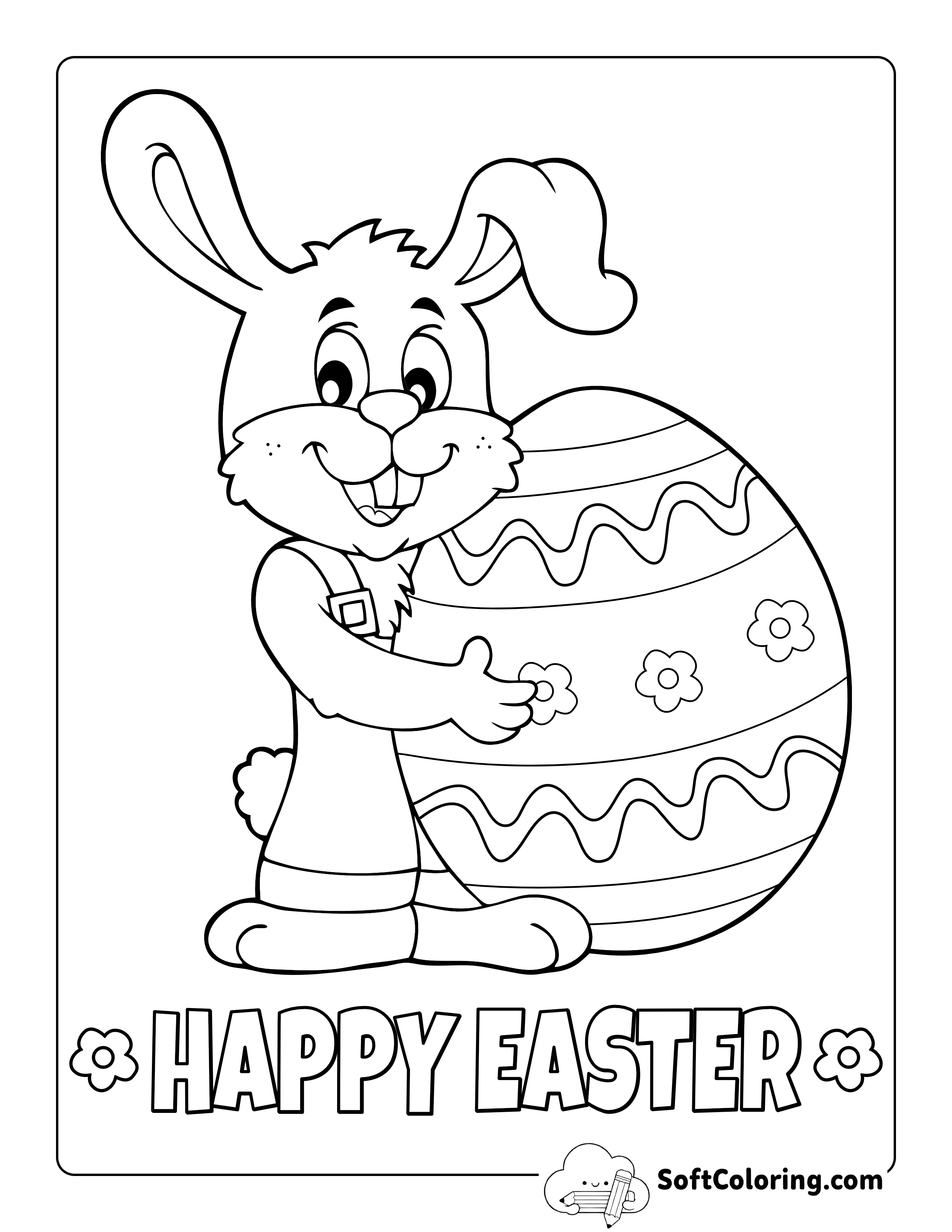 Easter Rabbit Coloring Page for Kids