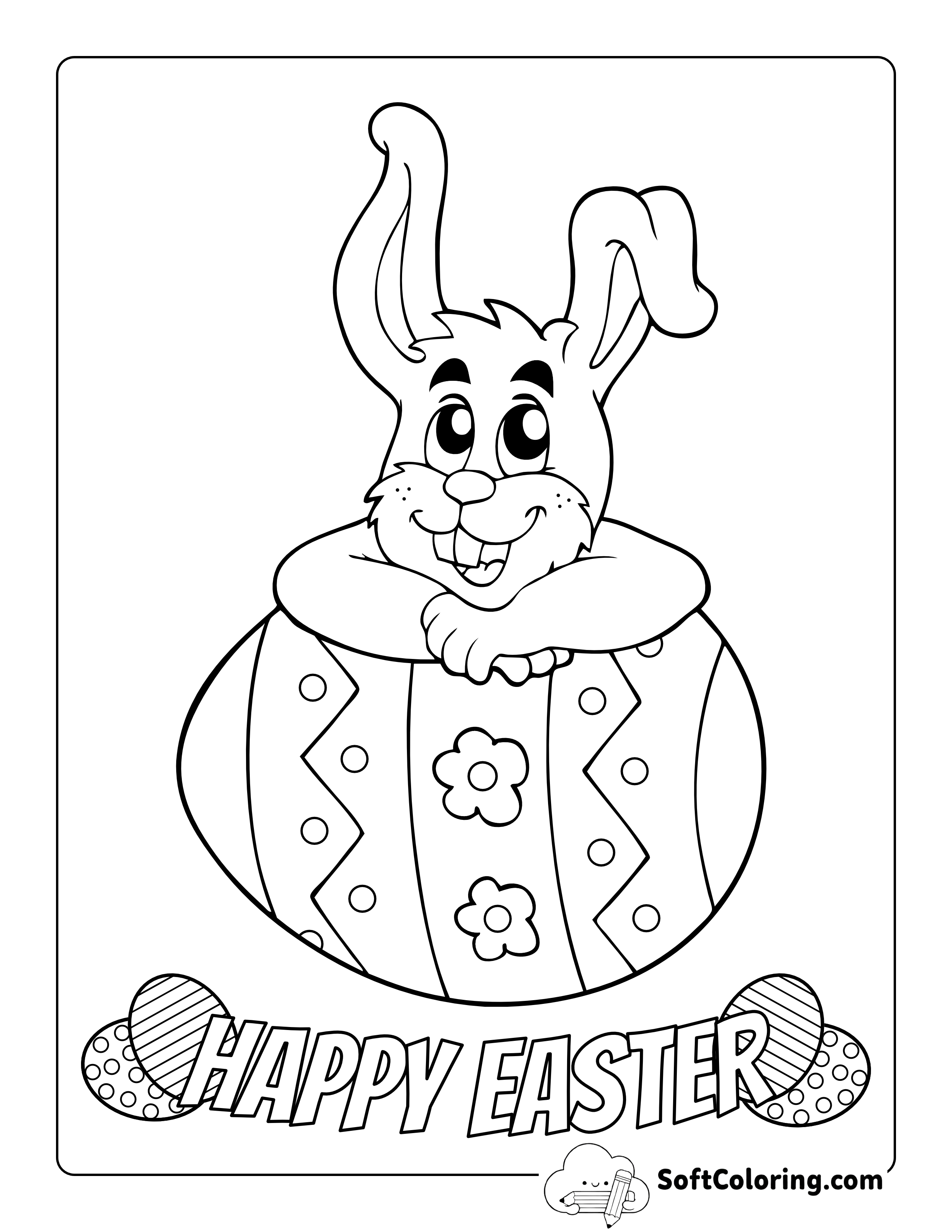 Free Printable Easter Bunny Coloring Sheet for Kids