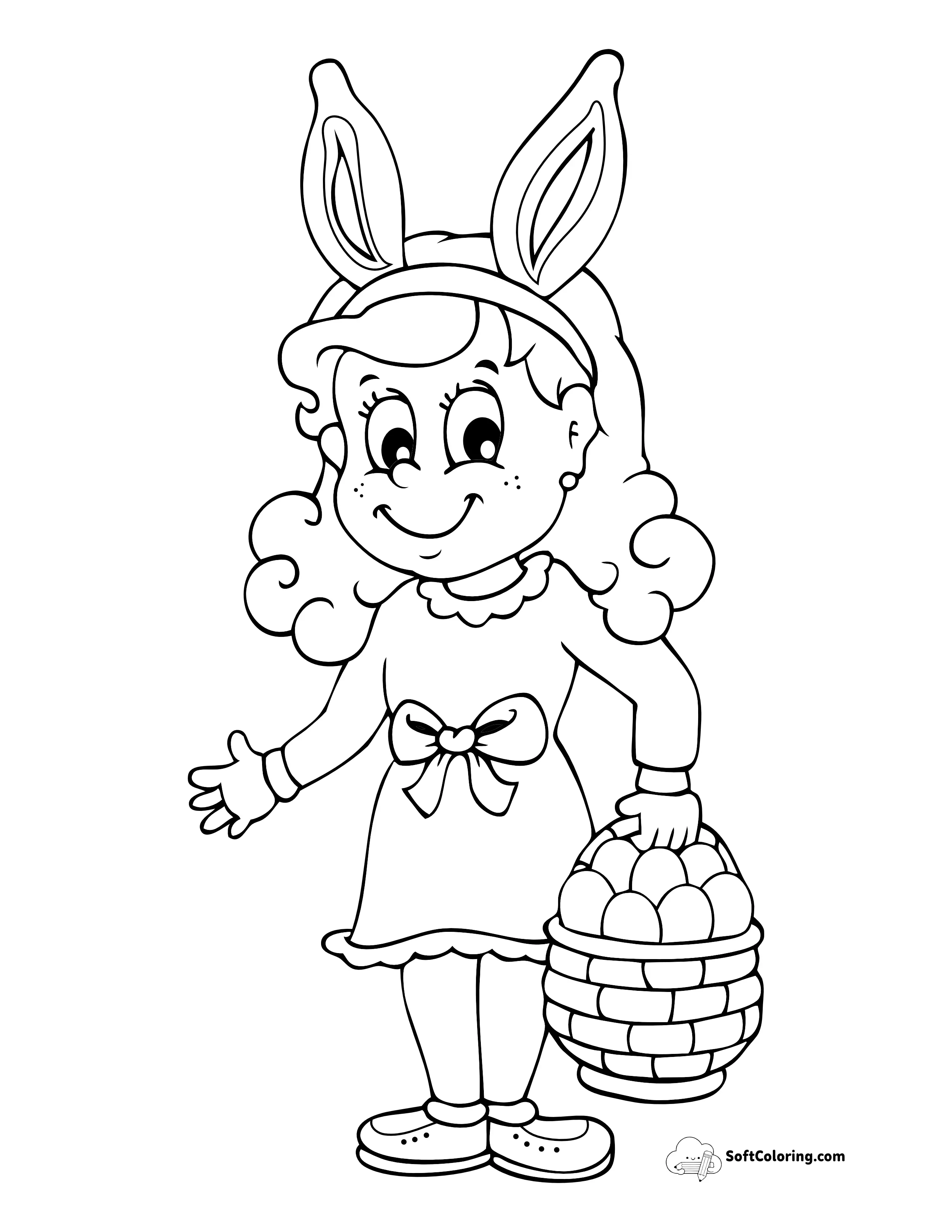 Easter Egg Coloring Sheet For Girls