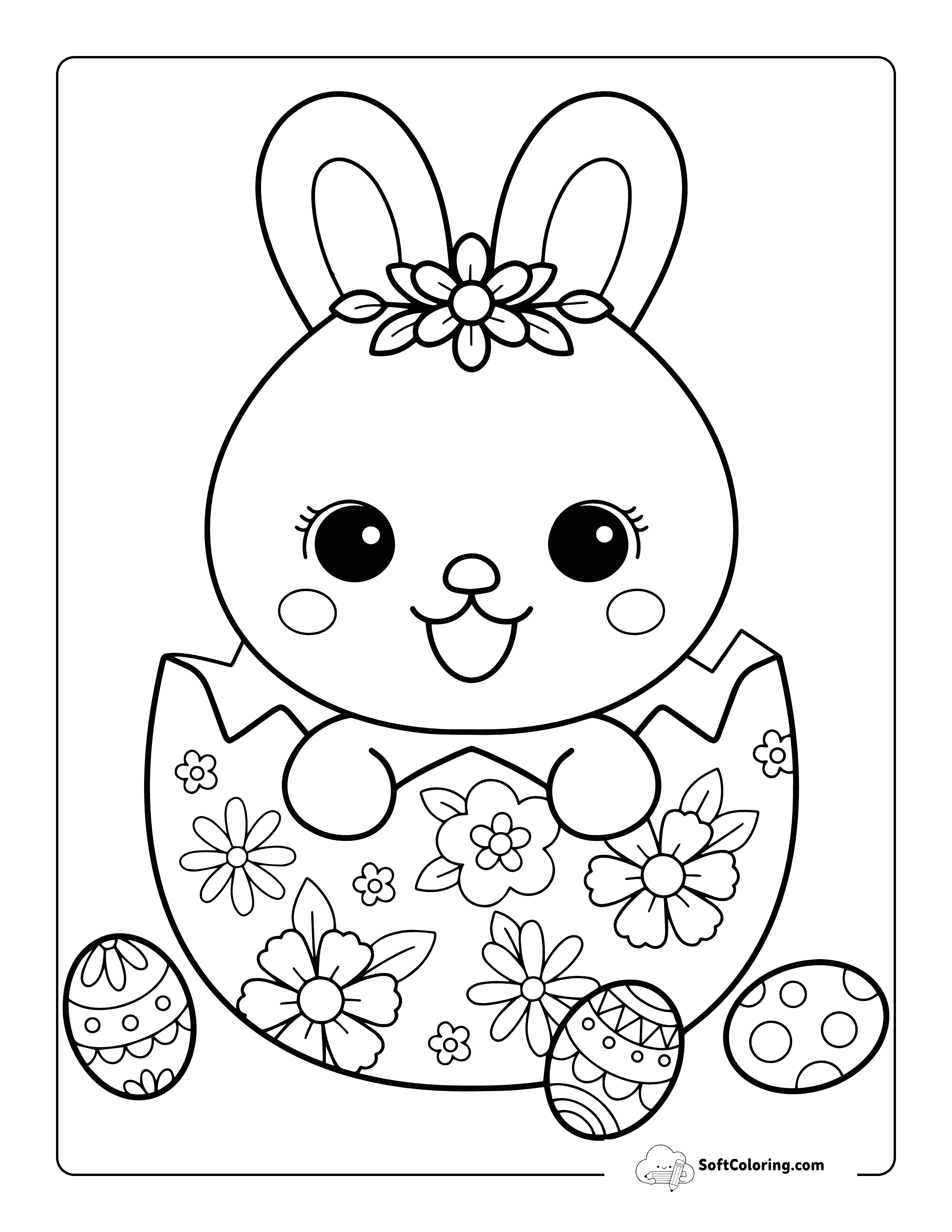 *New* Cute Hatching Easter Bunny Printable
