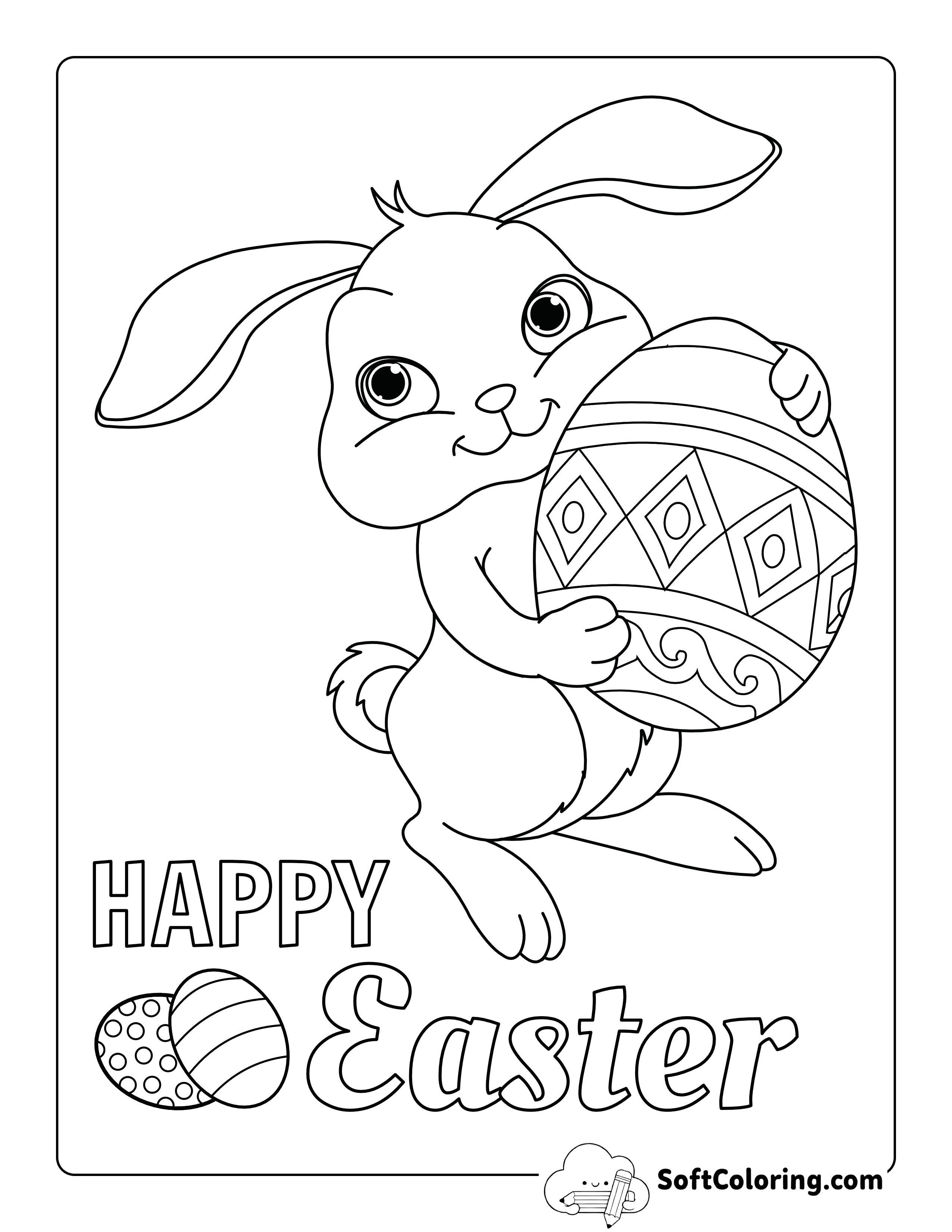 Easter Bunny Coloring Page for Kids
