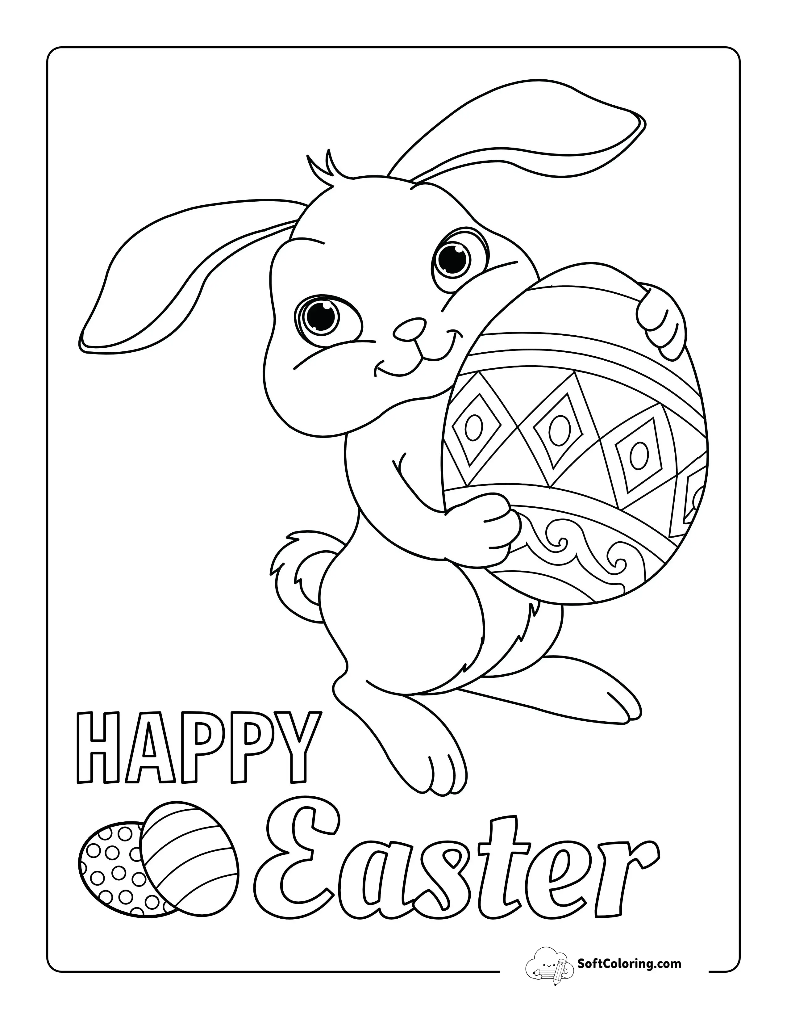 Easter Bunny Coloring Page For Kids