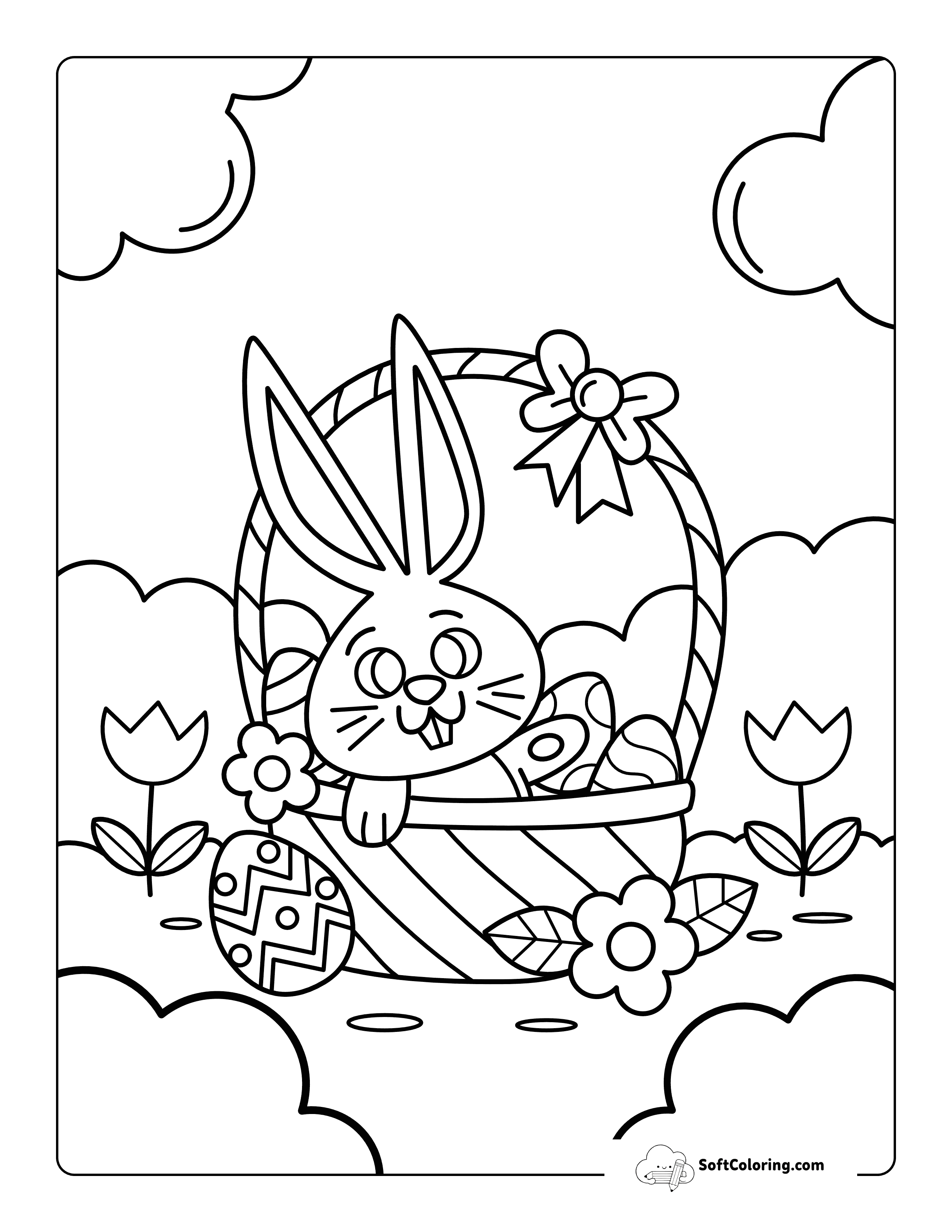 *New* Cute Easter Basket Coloring Sheet