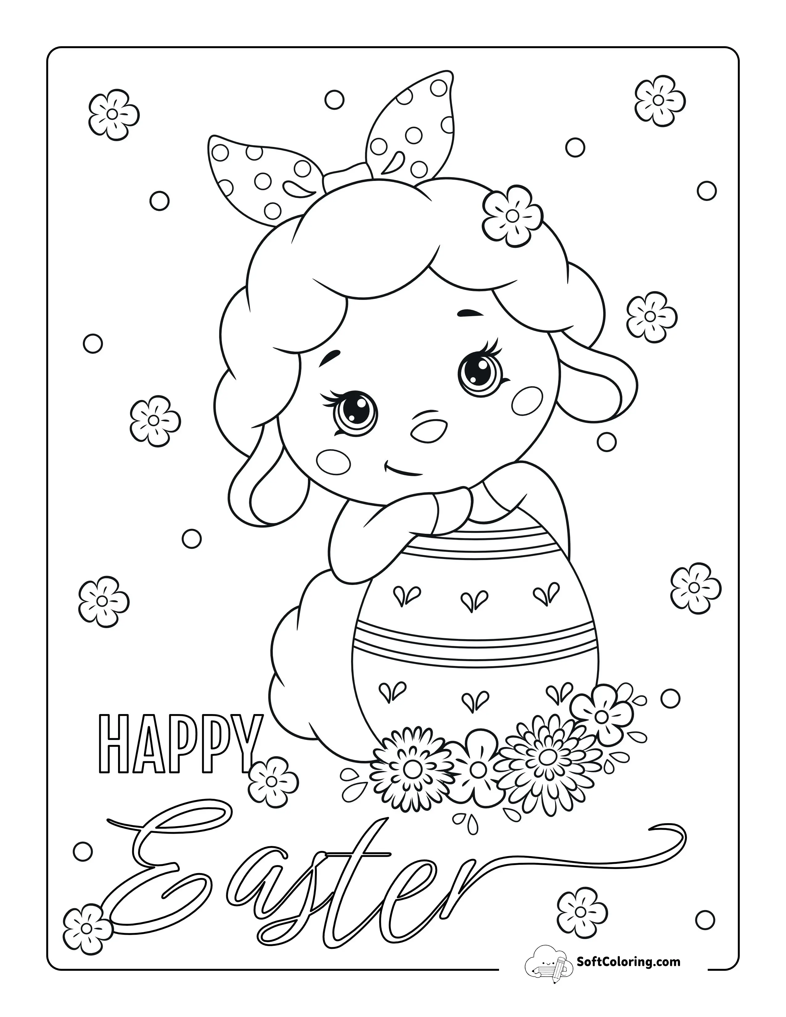 Spring Lamb Easter Coloring Page